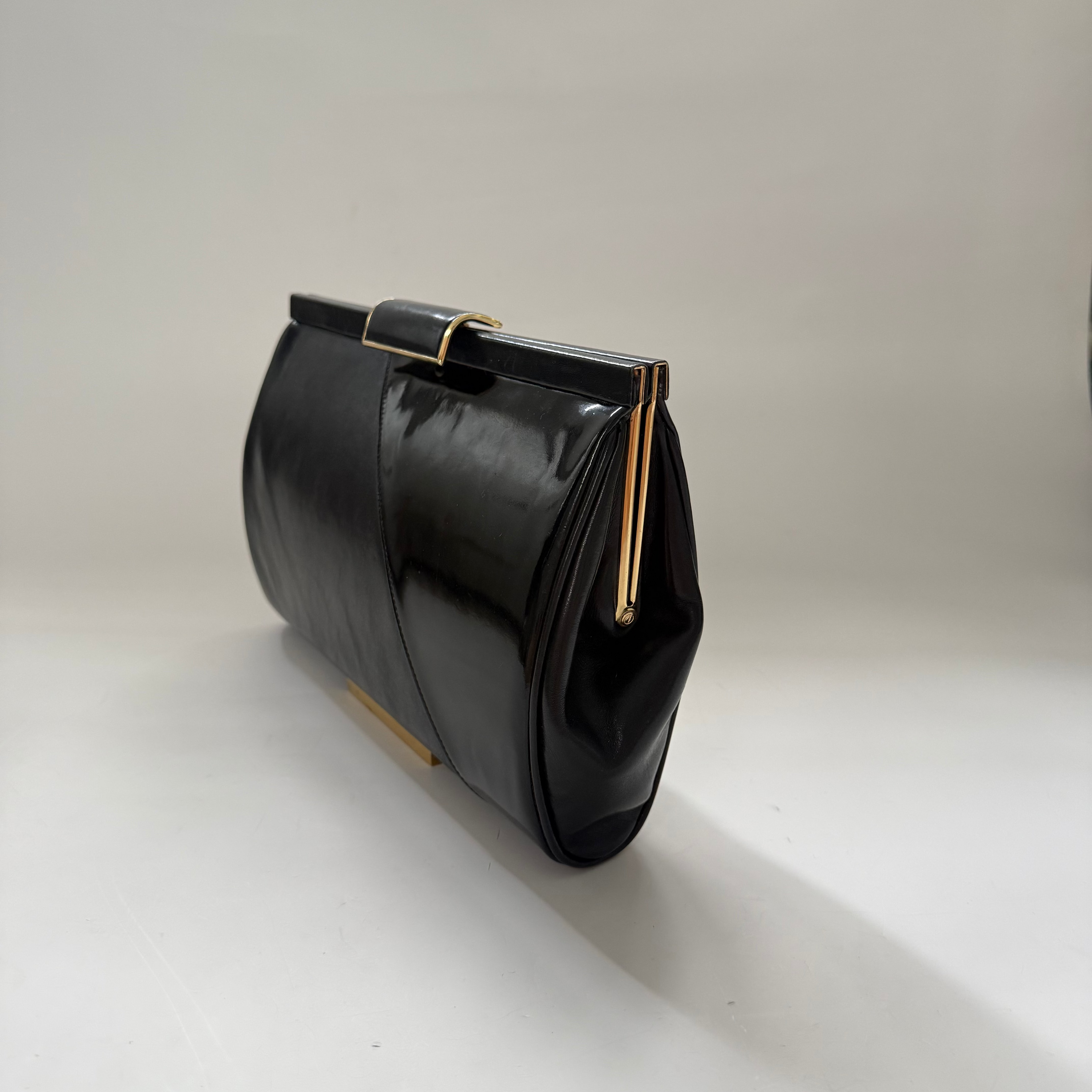 Vintage 80s Stevens Black Leather Purse