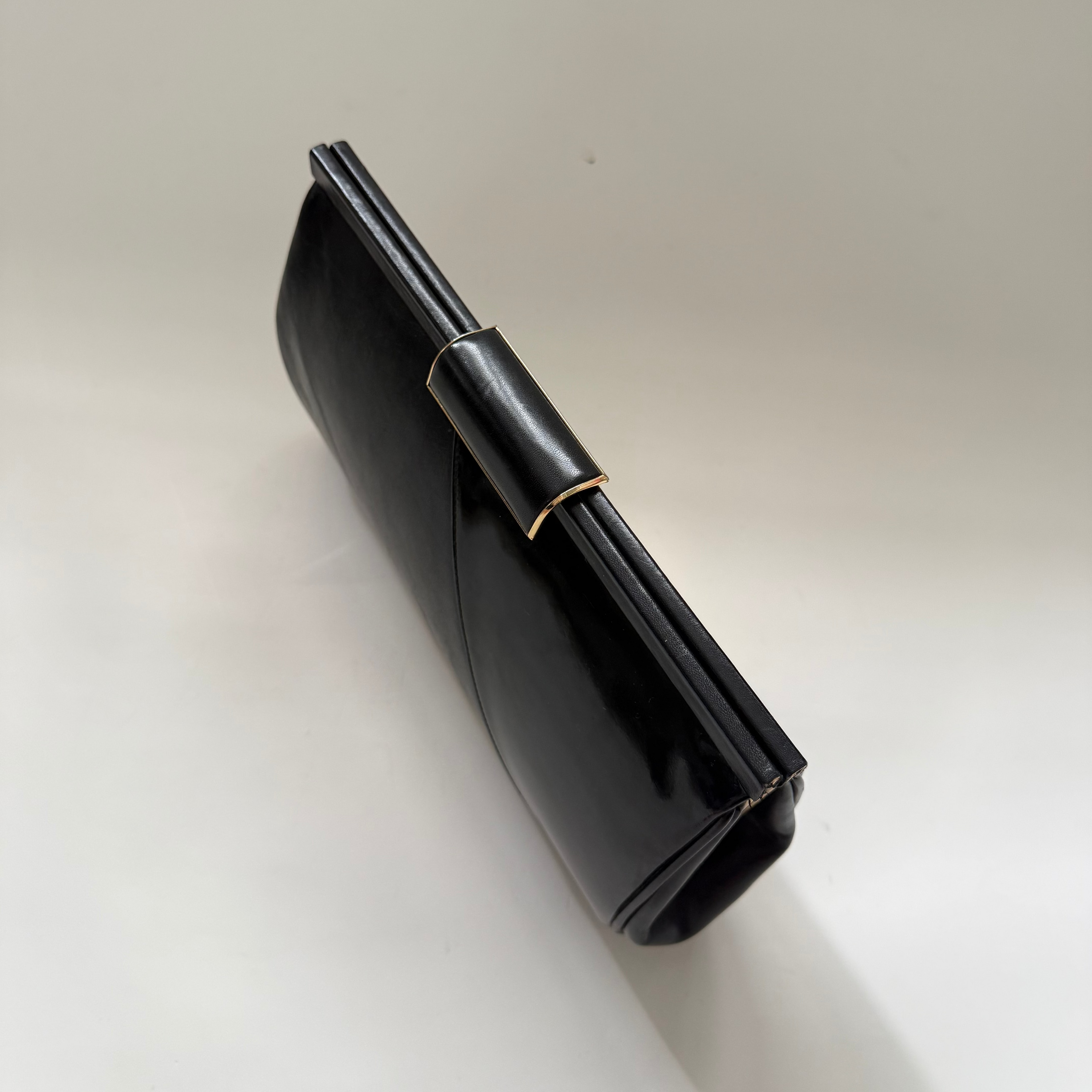 Vintage 80s Stevens Black Leather Purse