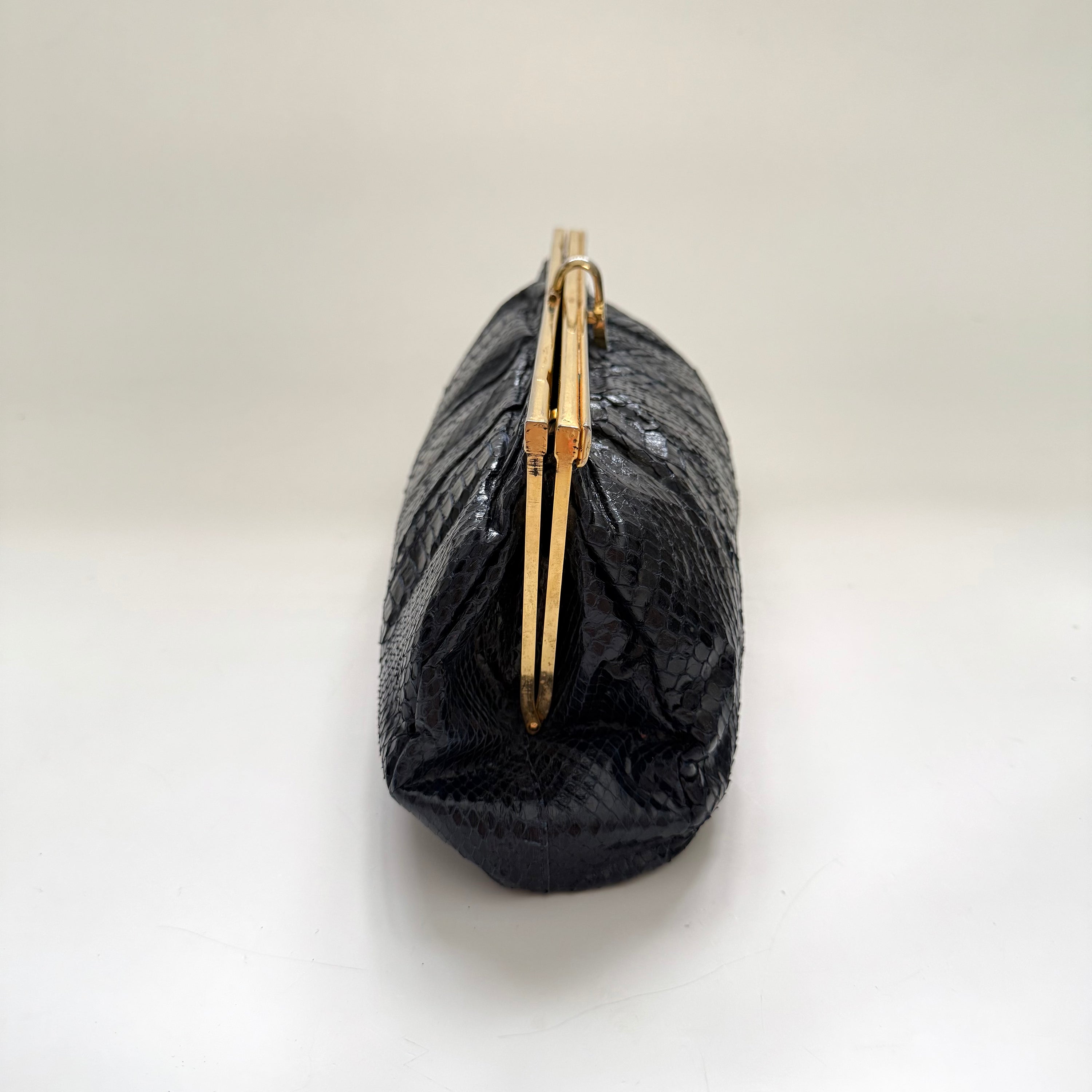 Vintage 1970s Rones French Navy Exotic Leather Purse