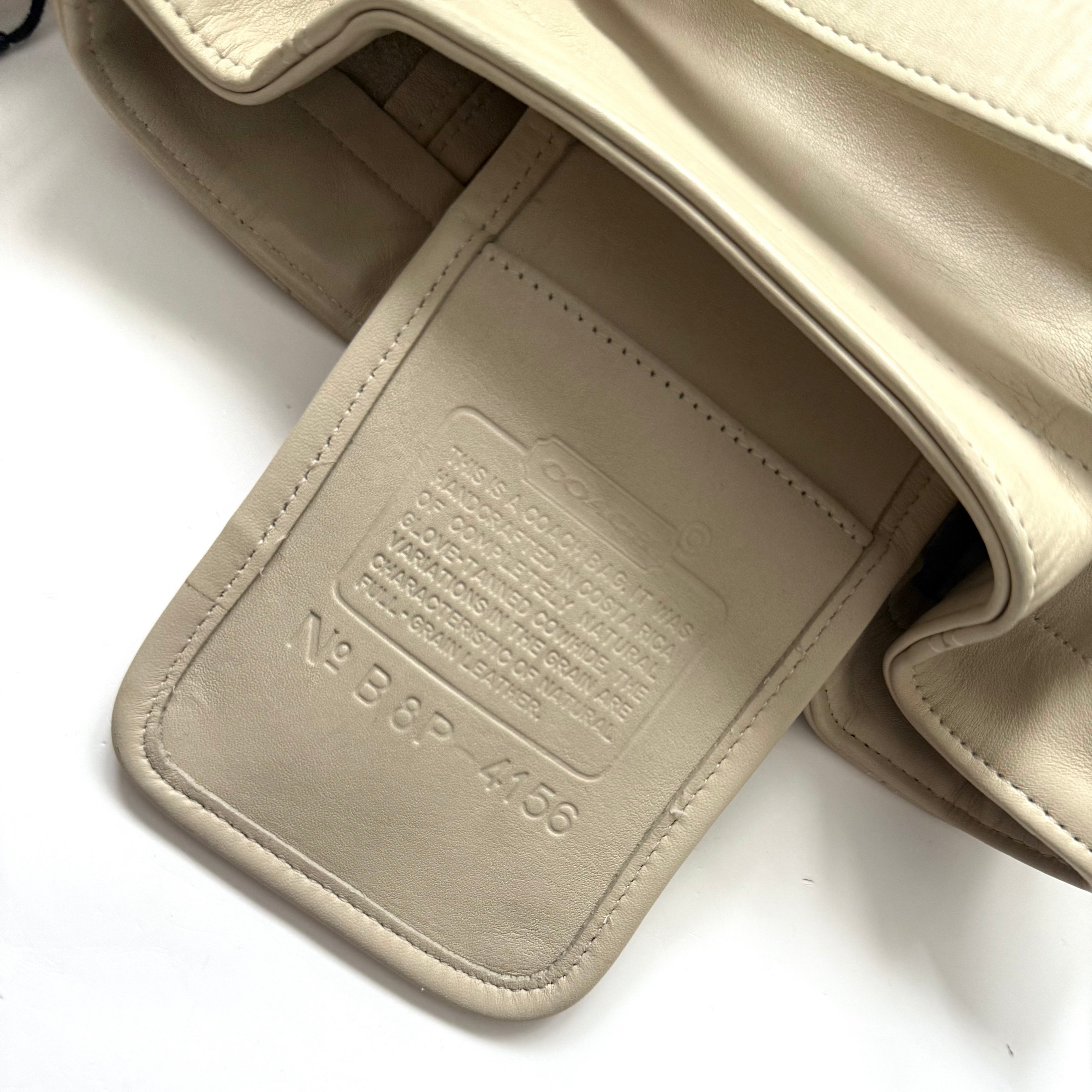 Vintage COACH Belted Soho Ivory Leather Cross-body Bag