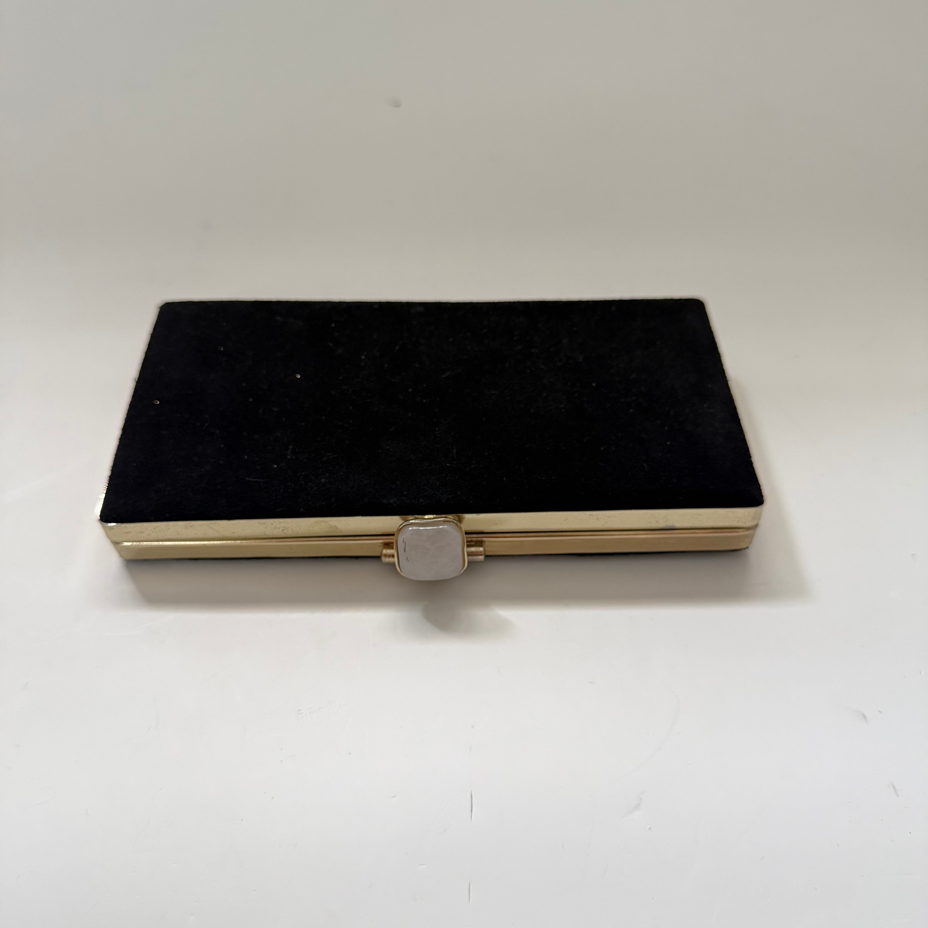 Vintage 780s B.L Runting Black Suede Evening Purse