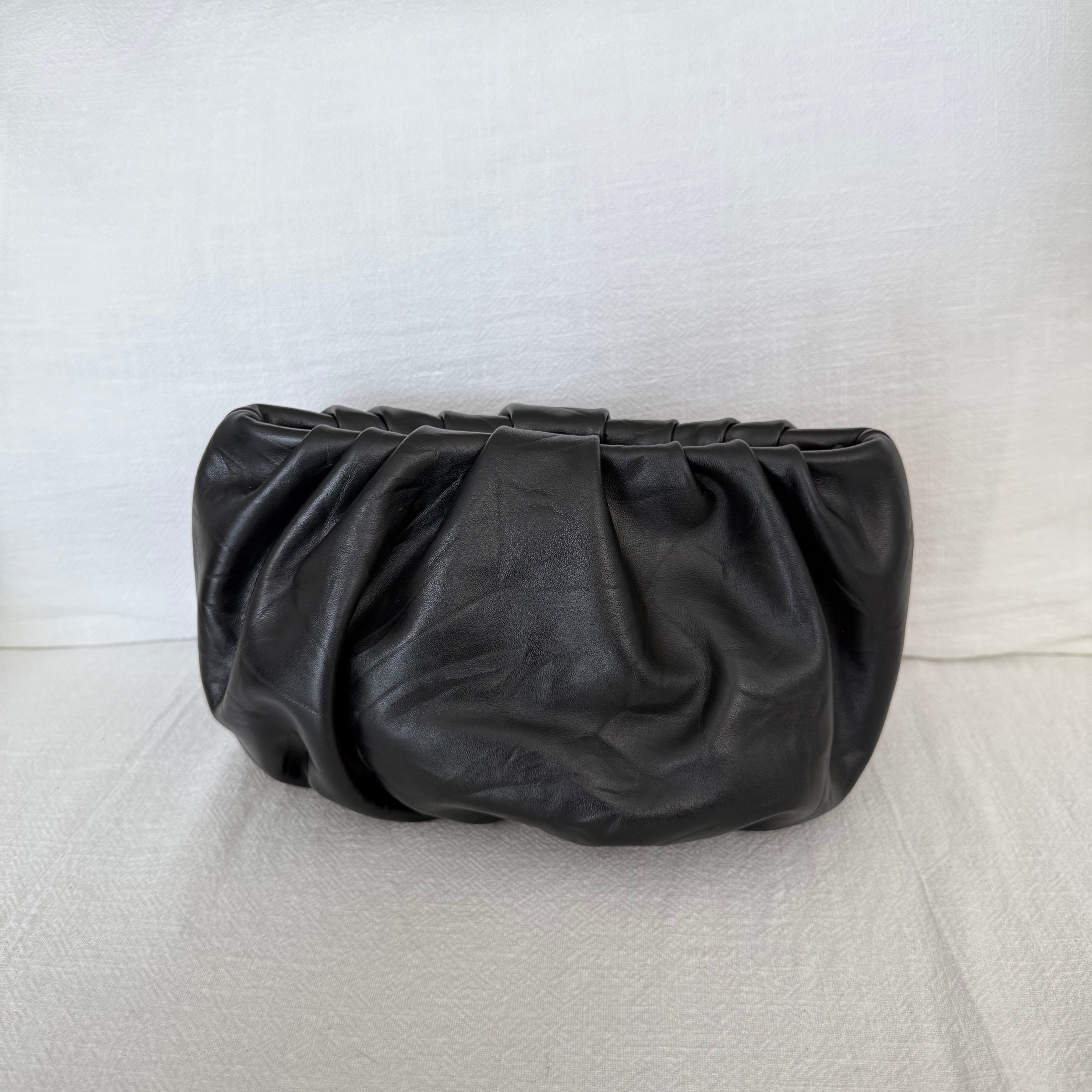 Bubble 10 Black Distressed Calf Leather Clutch (limited edition)