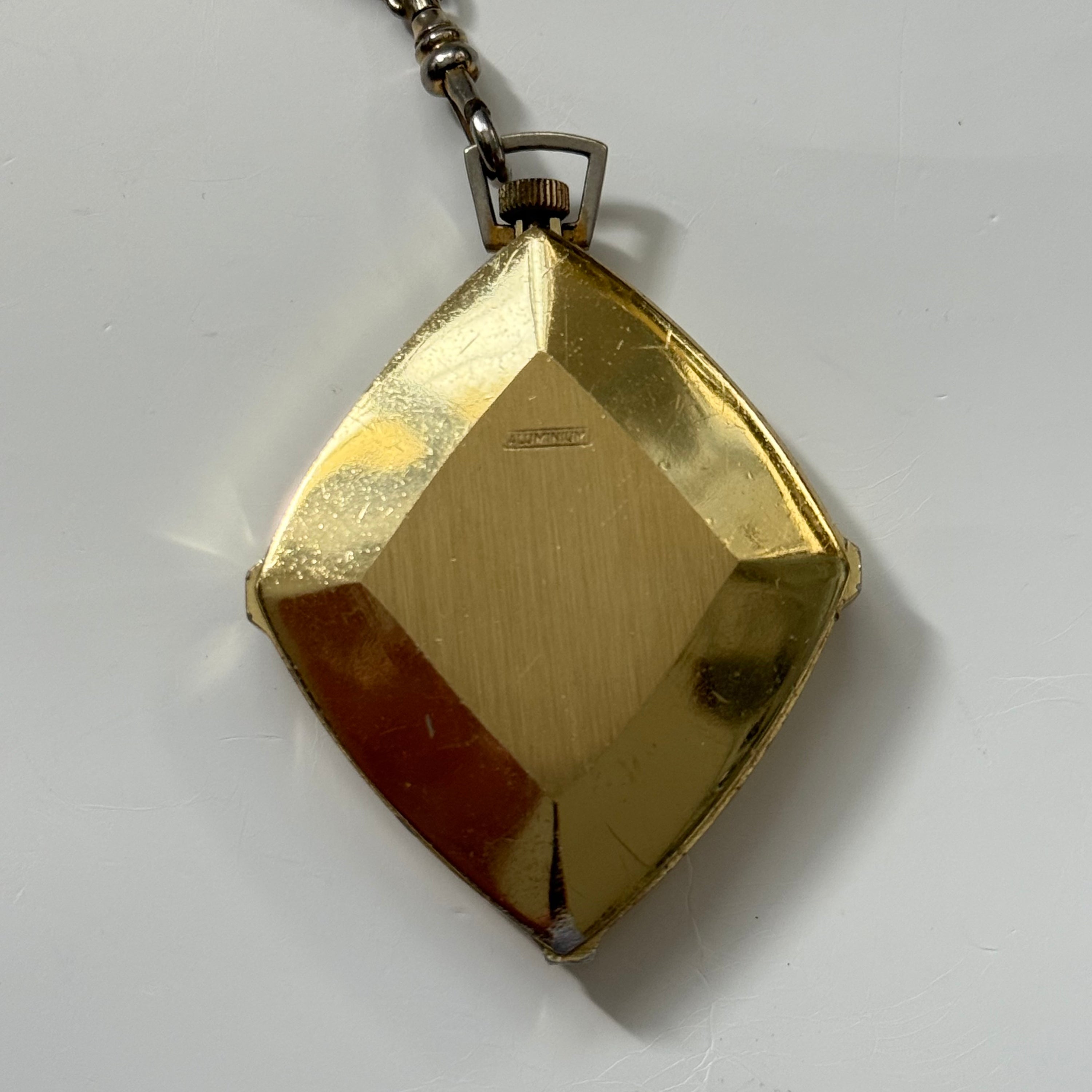 Vintage Diamond Shaped Sheffield Pendant Watch Necklace