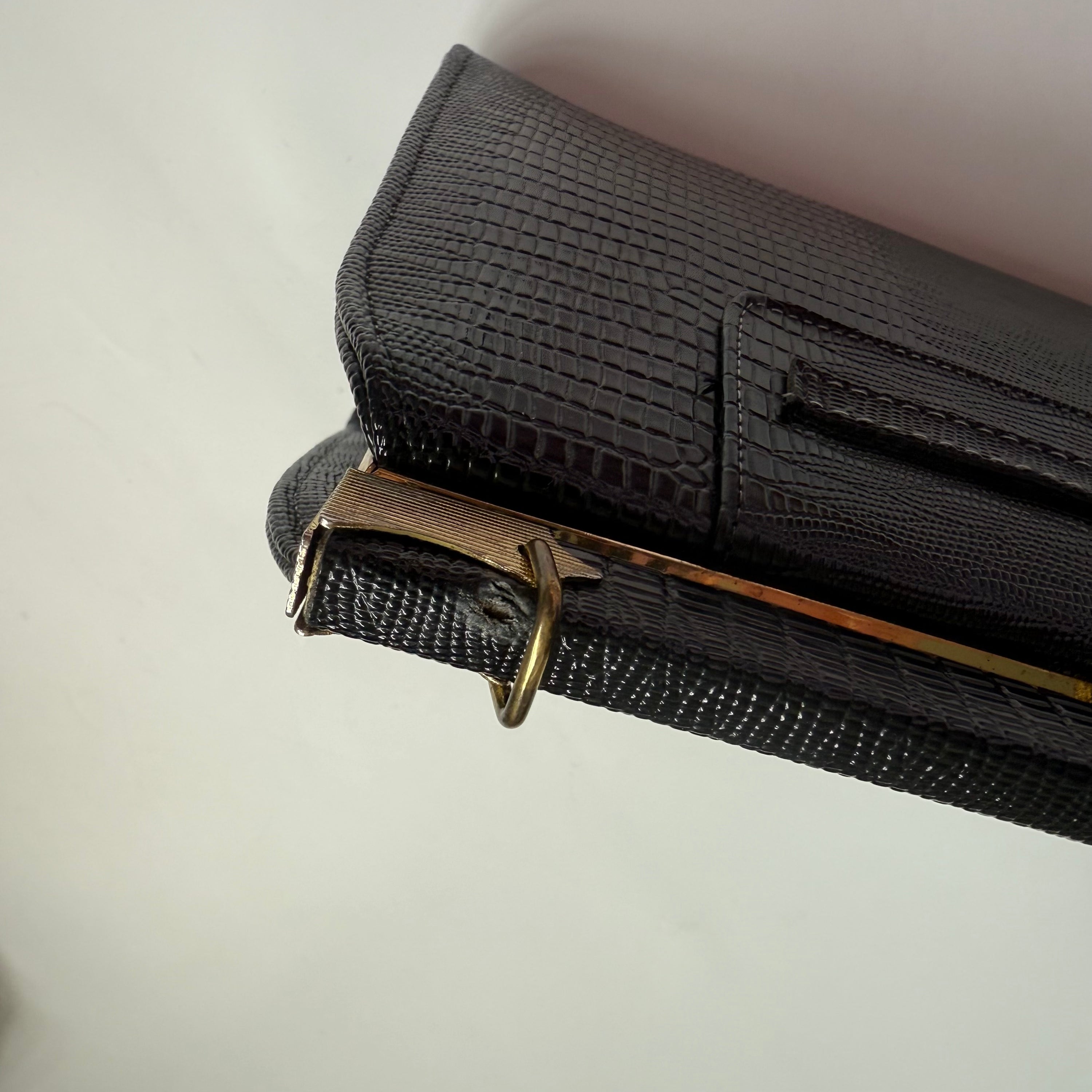 Vintage Black Embossed Leather Naturalizer Purse