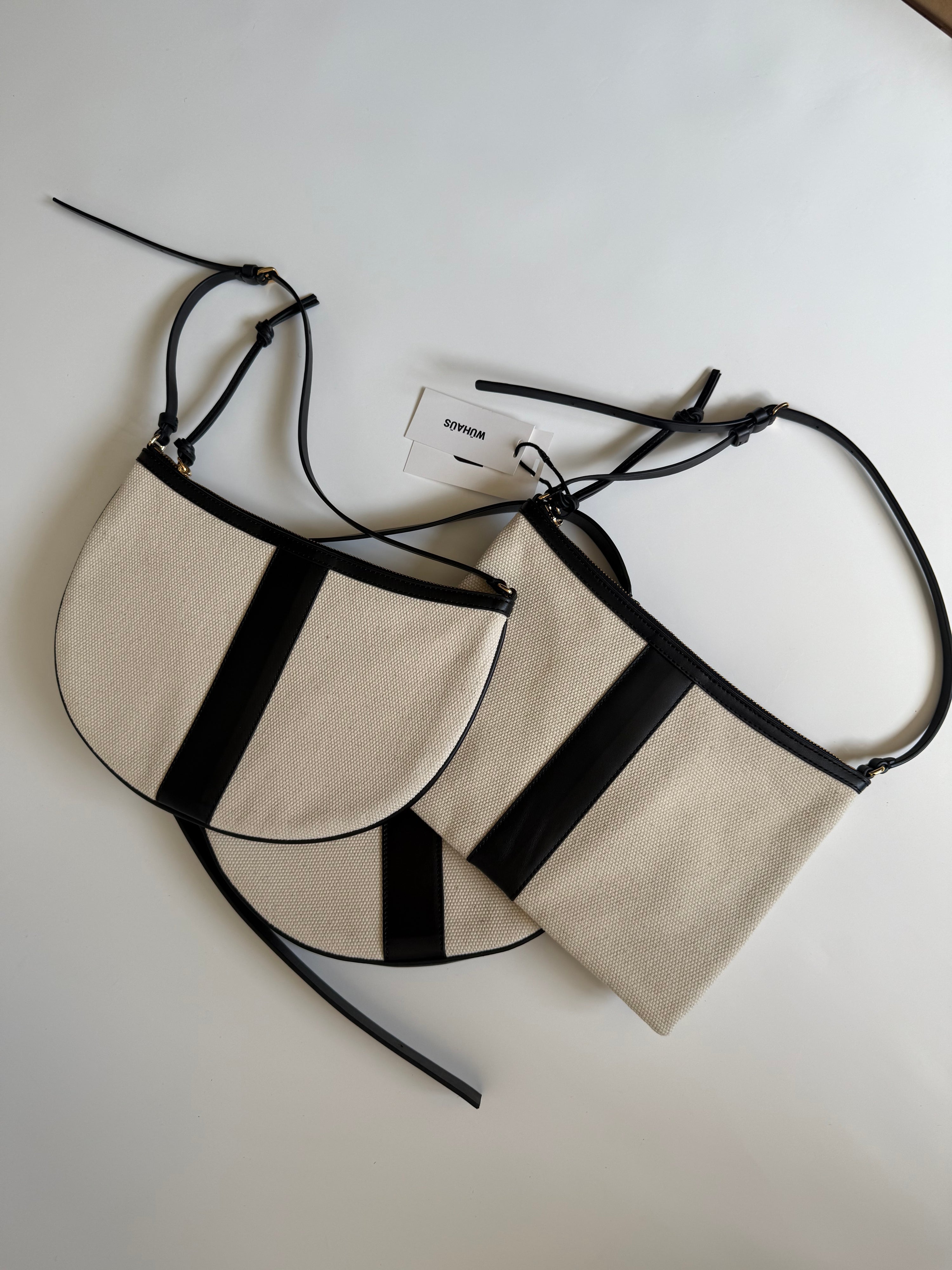 Babalon Rectangle Canvas Black Calf Trim