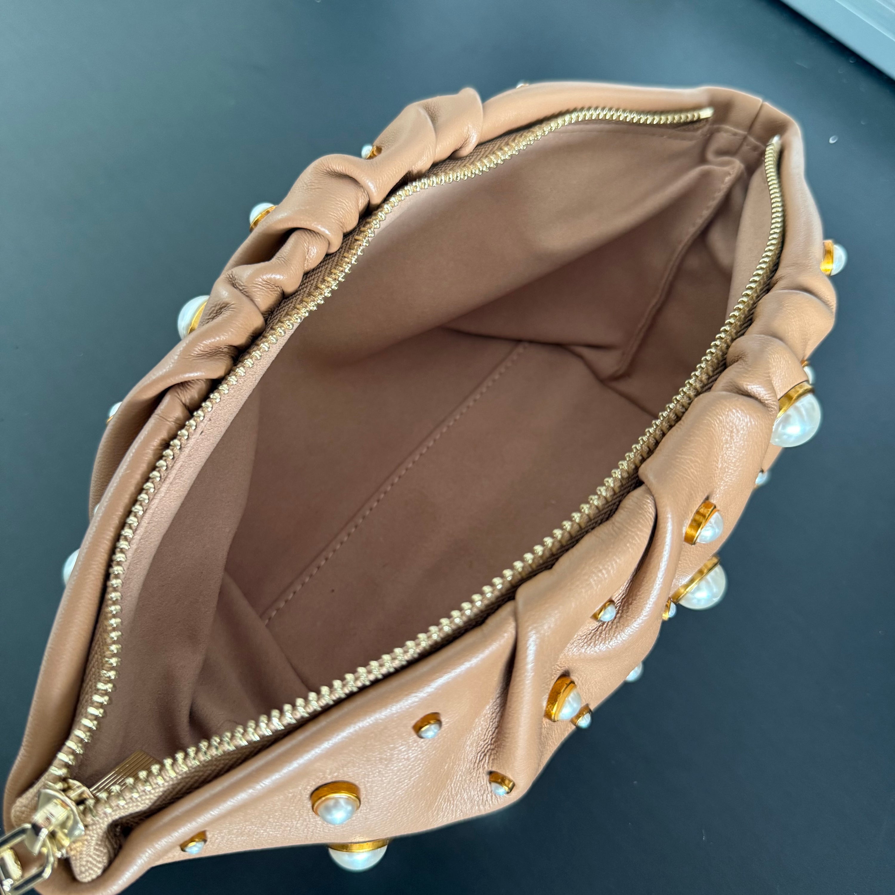 Mori 1.0 Camel Pearl Clutch Sample