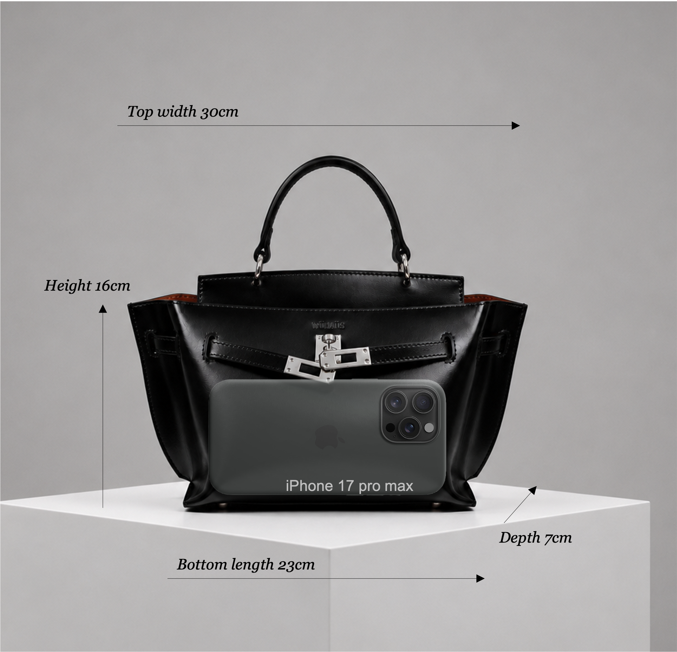 Le H 30 Black Leather Shoulder Bag (PRE-ORDER)