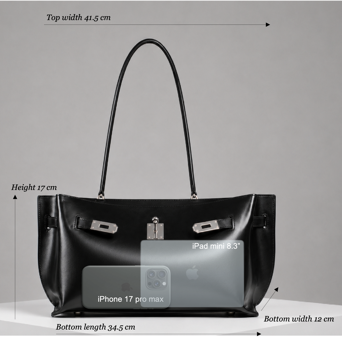 Le H 42 Black Leather Shoulder Bag (PRE-ODER)