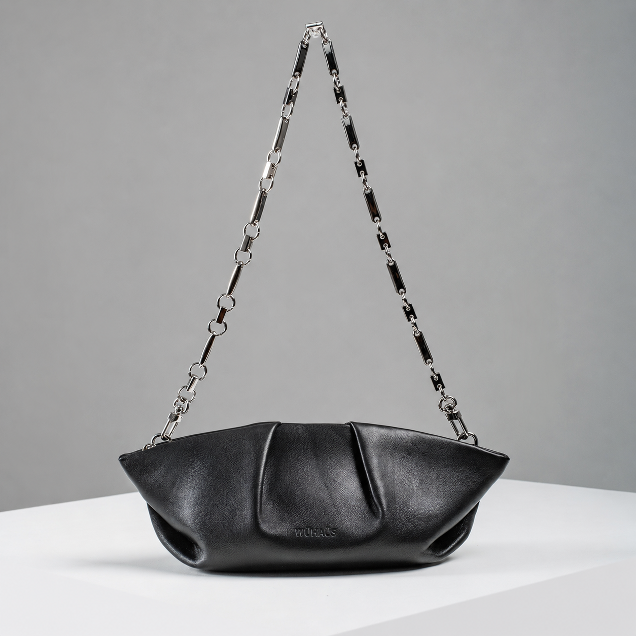 Mori Black Lightweight Leather Clutch