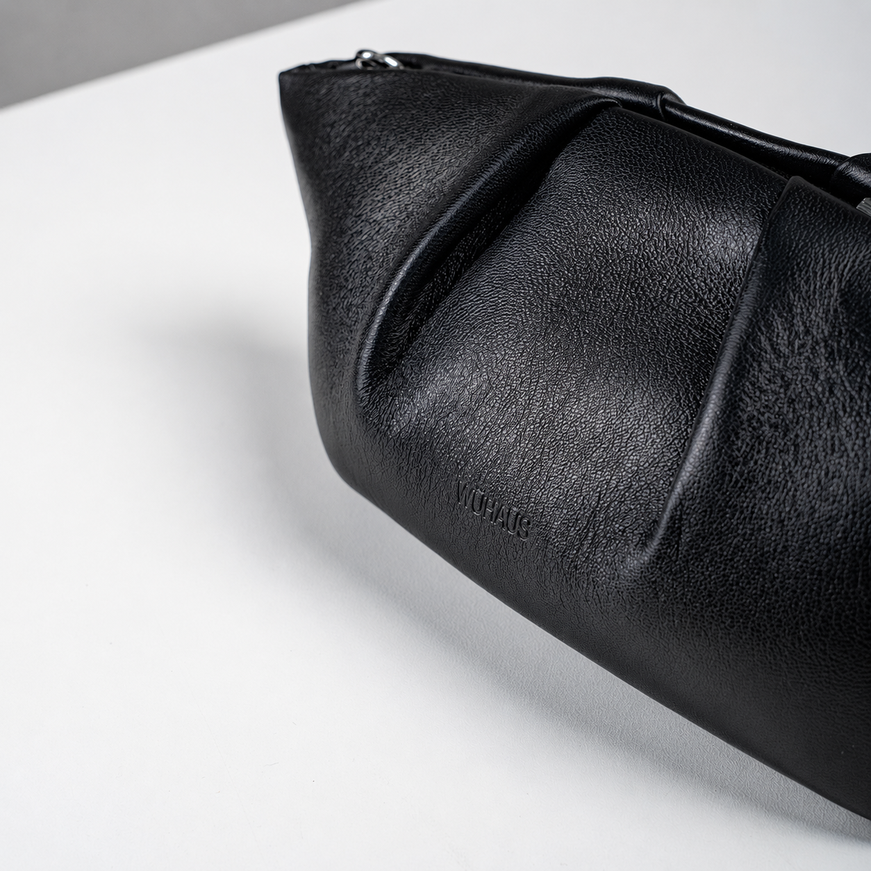 Mori Black Lightweight Leather Clutch