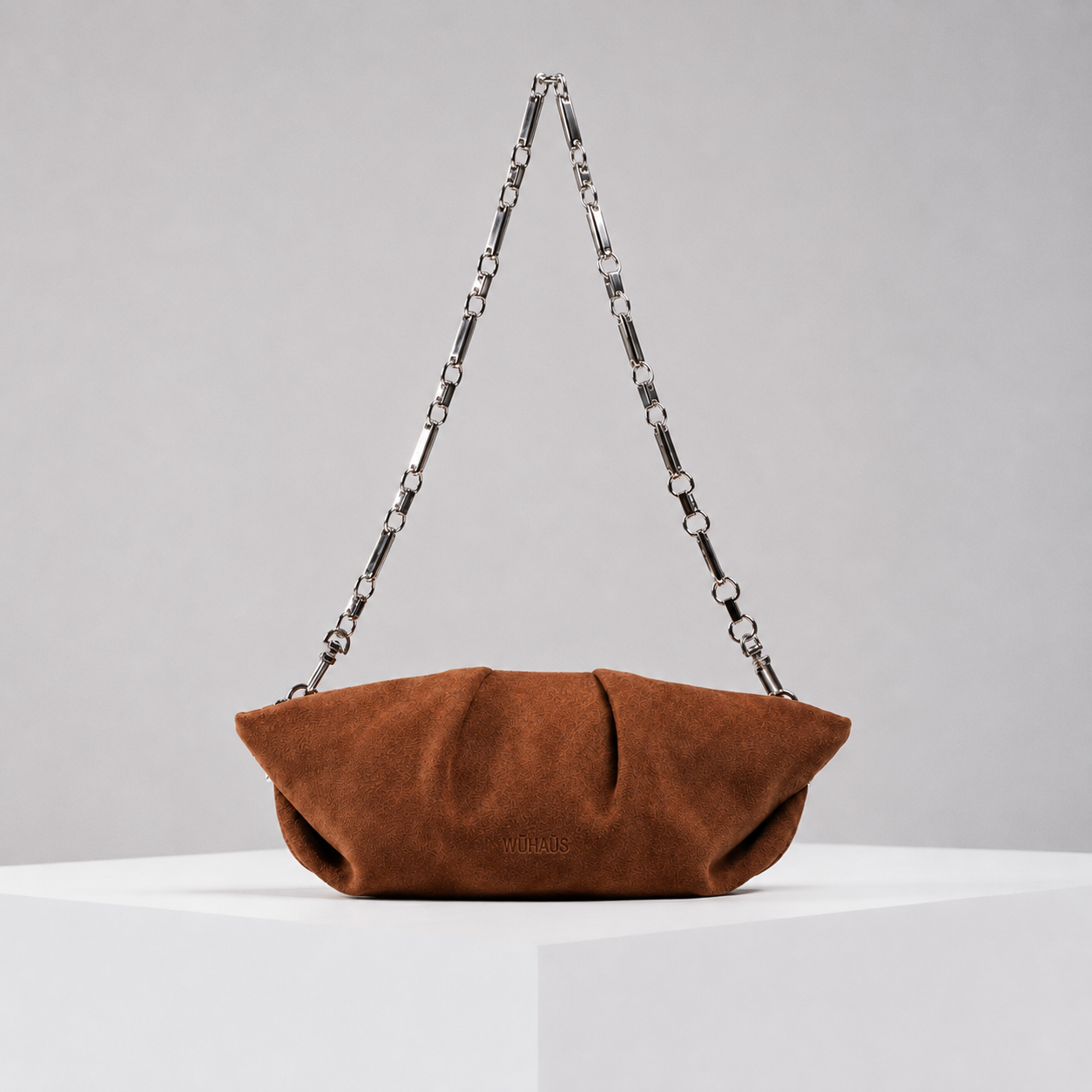 Mori Chocolate Lightweight Lamb Suede Clutch