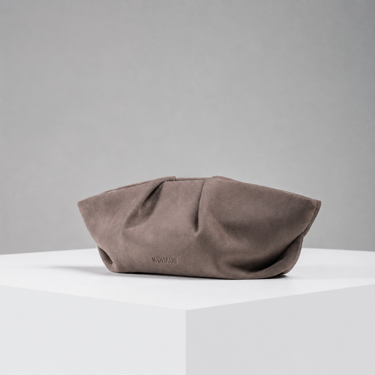 Mori Gray Suede Leather Clutch