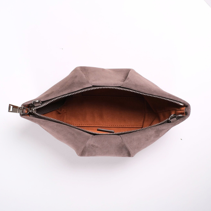 Mori Gray Suede Leather Clutch (COMING SOON)