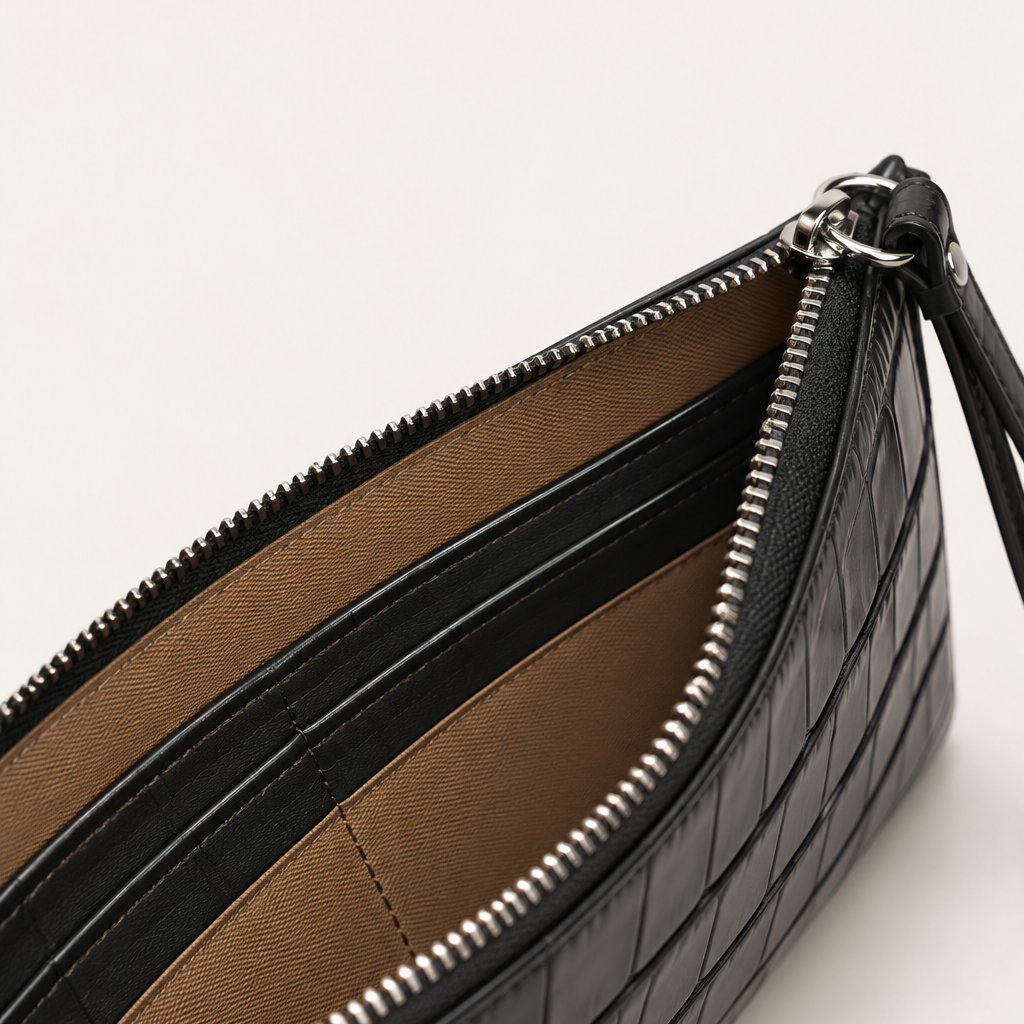 Le Coin Long Black Croco-Embossed (Coming Soon)