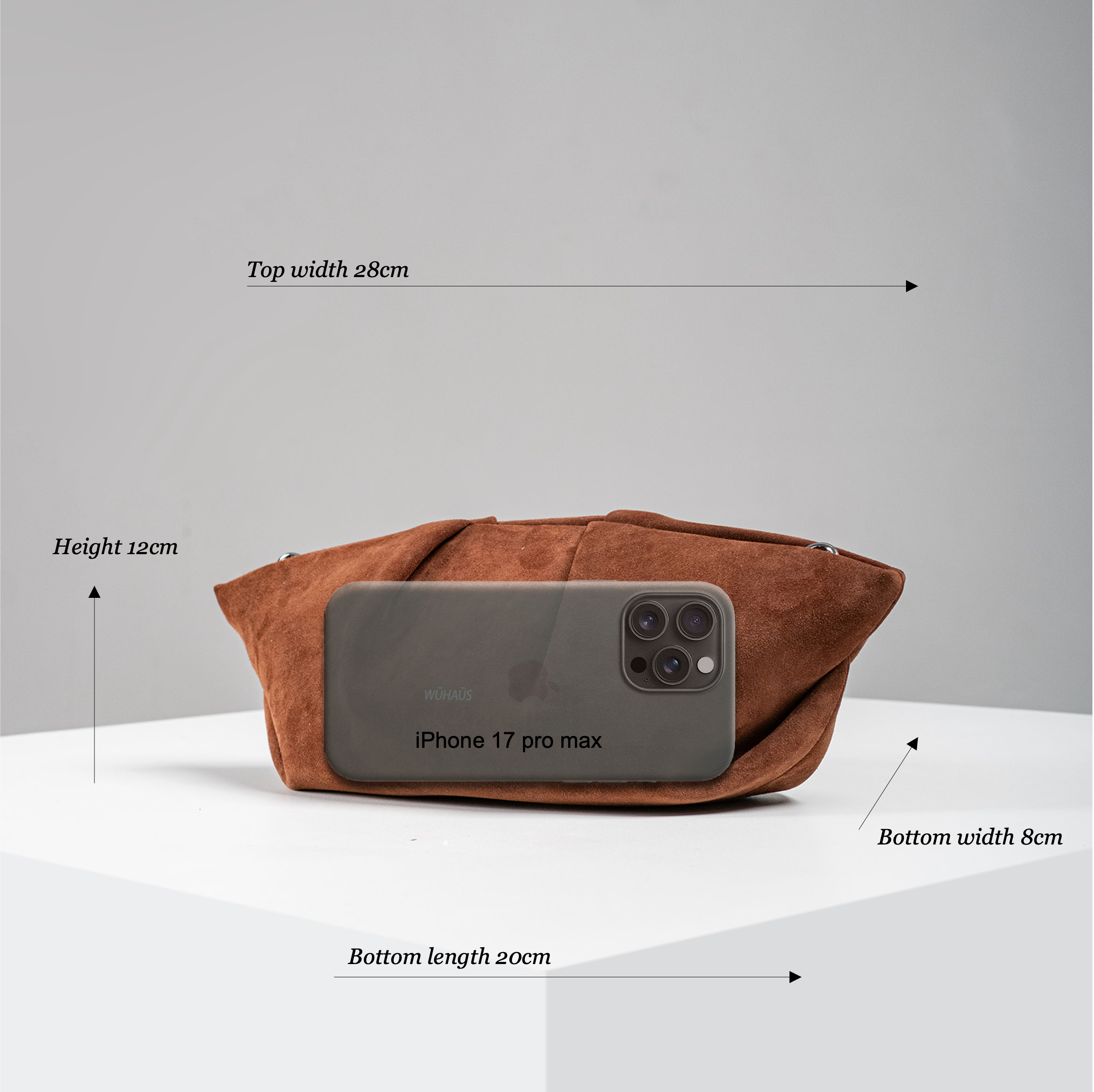 Mori Chocolate Lightweight Lamb Suede Clutch (COMING SOON)