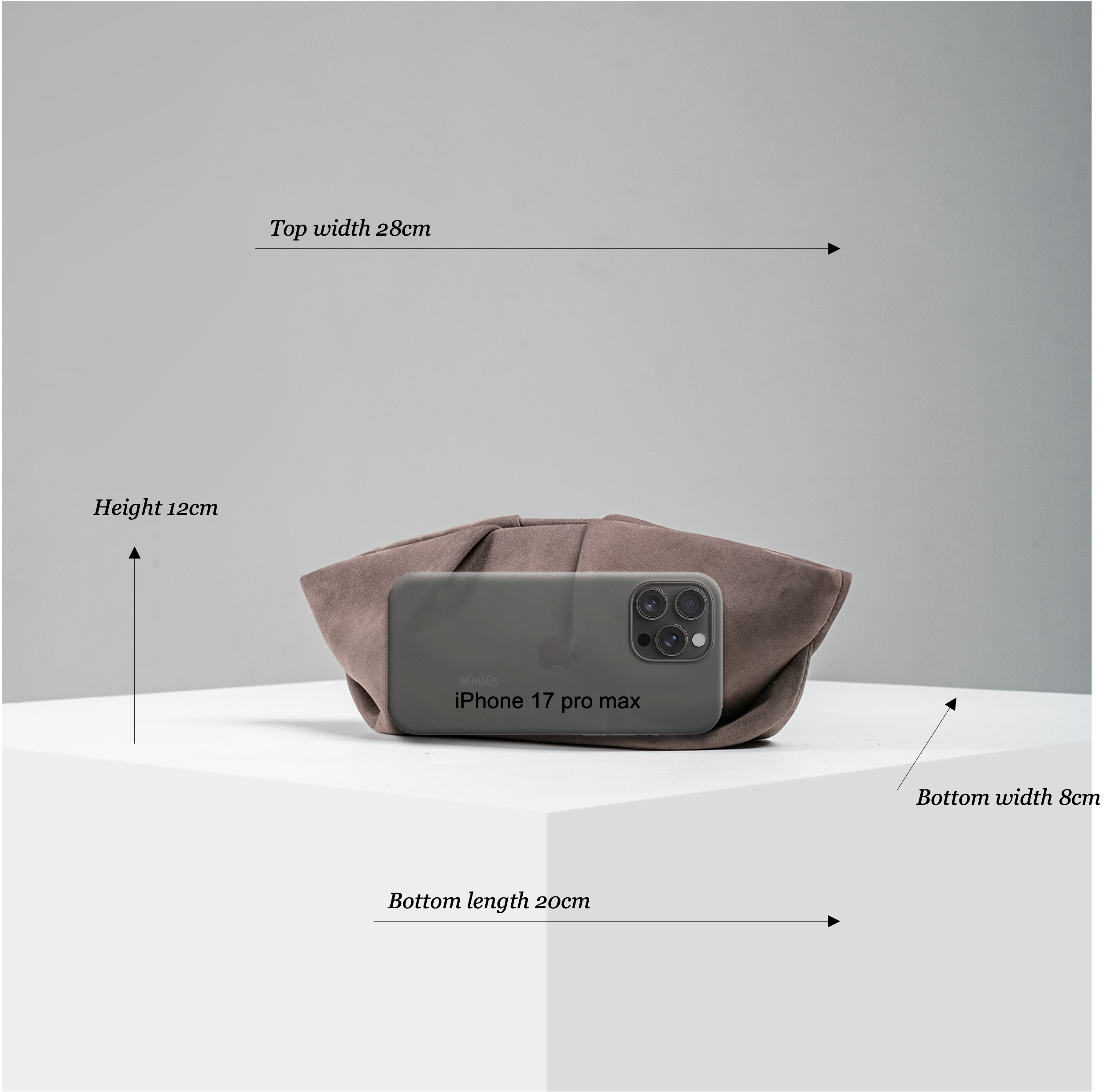 Mori Gray Suede Leather Clutch (COMING SOON)