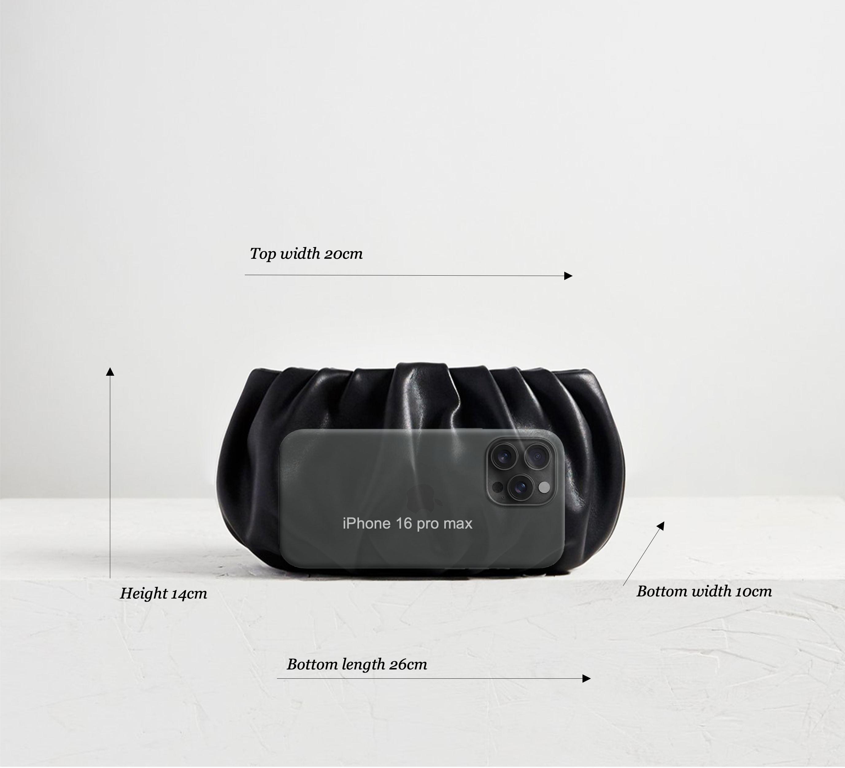 Bubble 10 Structural Lightweight Black Clutch