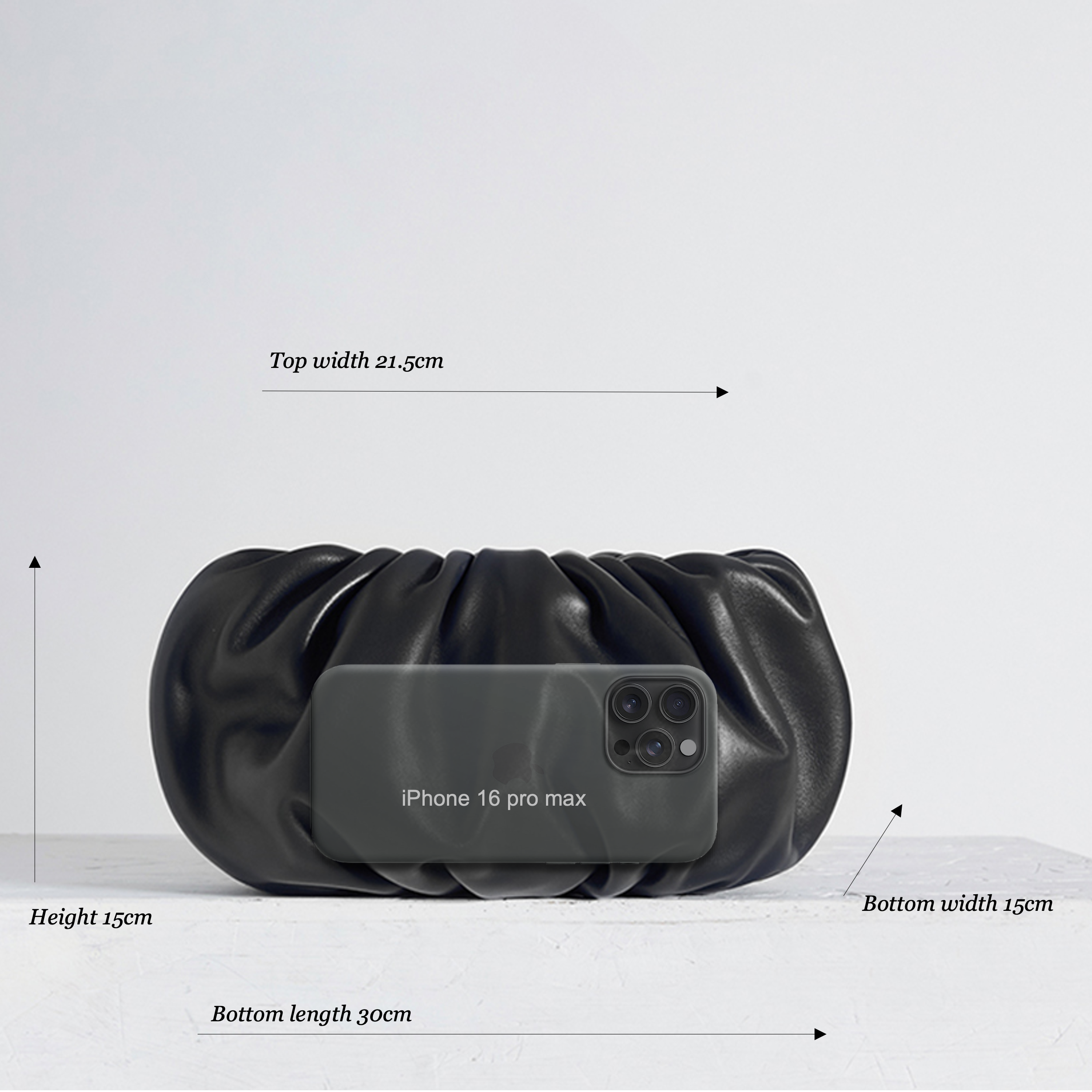 Bubble 12 Structural Lightweight Black Clutch