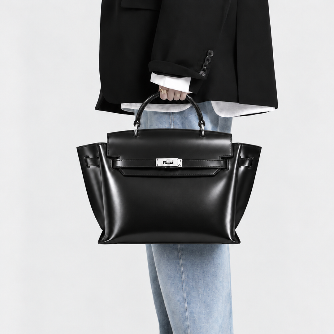 Le H 26 Black Leather Top Handle (PRE-ORDER)
