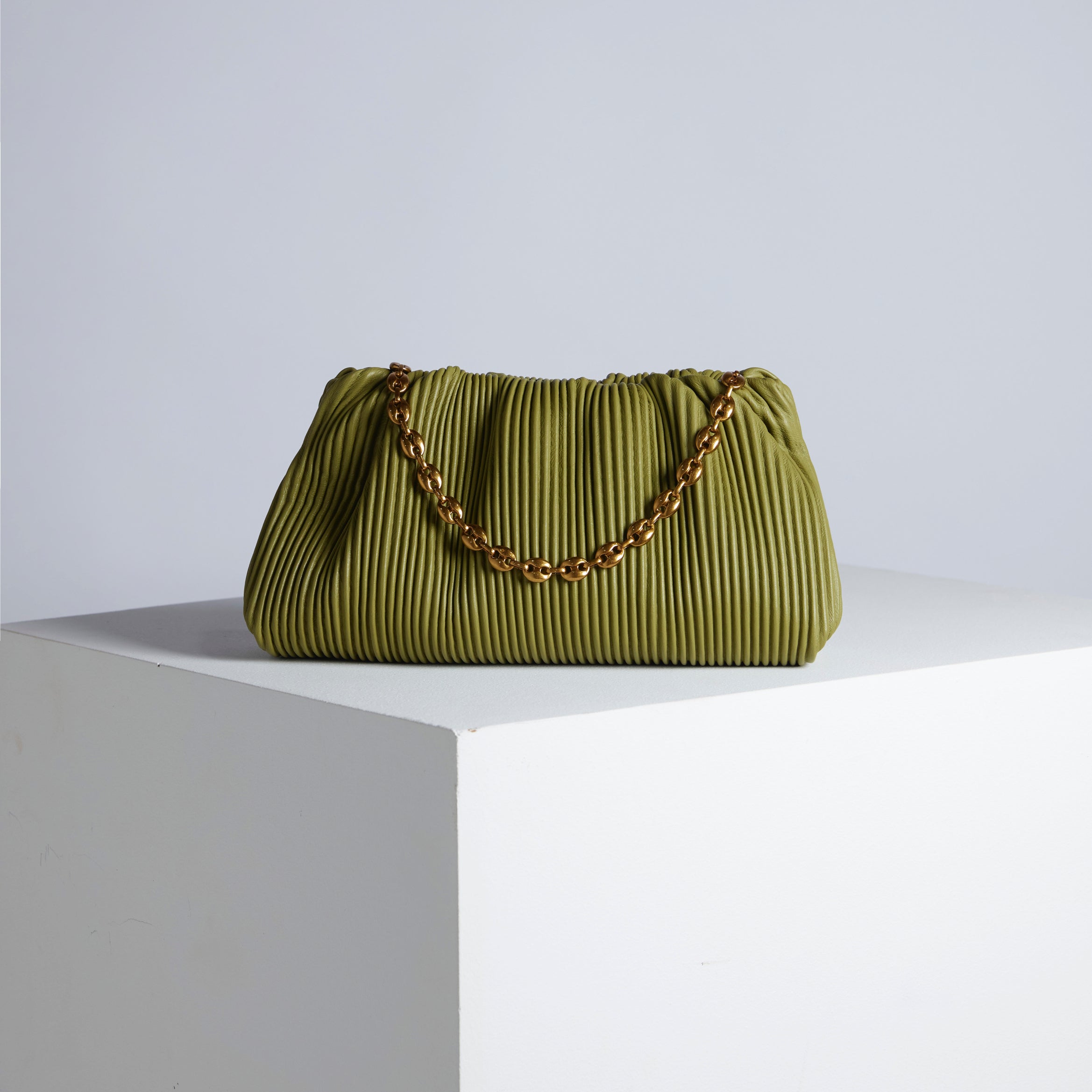 Roll 20 Avocado Corrugated Clutch (COMING SOON)