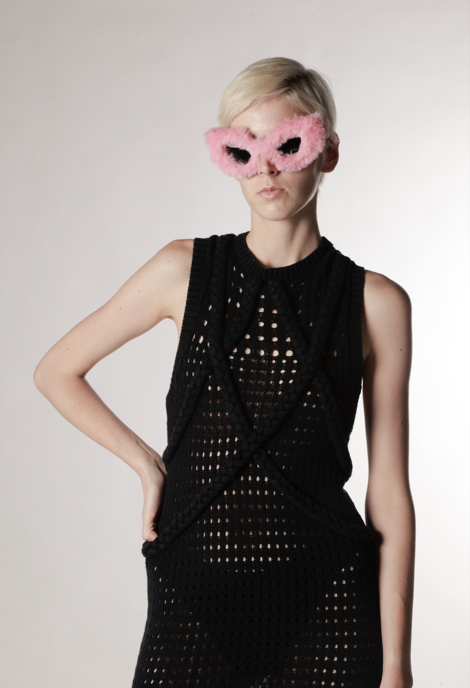 Viktoria & Woods Navy Blue Mesh Midi Dress