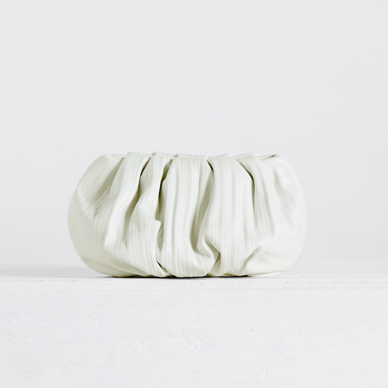 Bubble 12 Pleated Cloud Cream Clutch