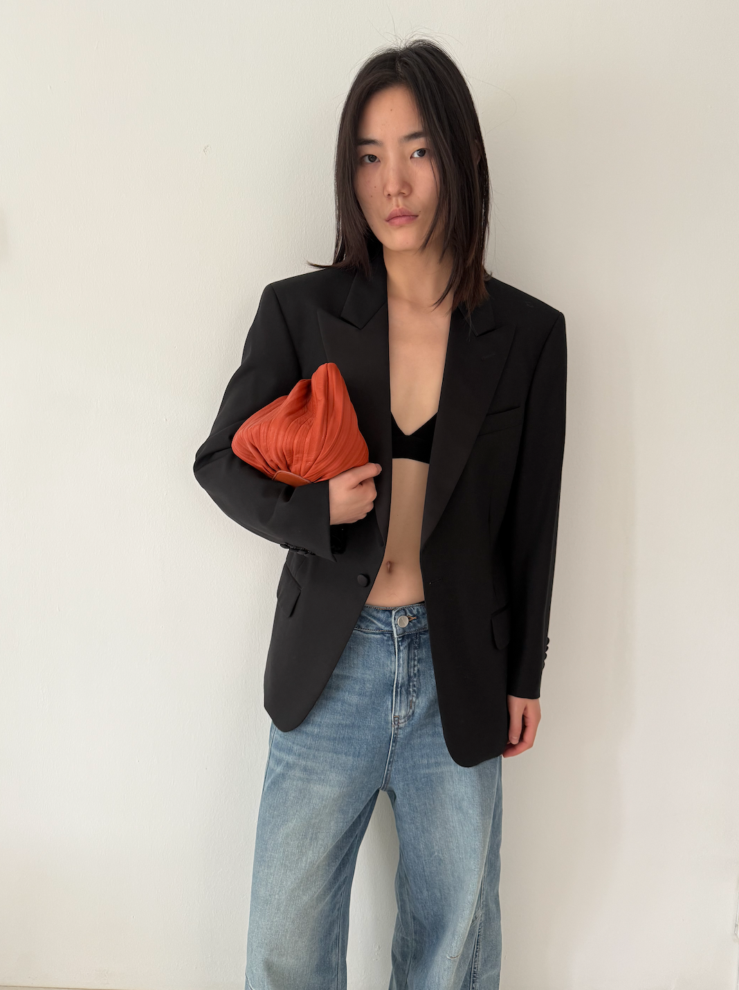 Bubble 12 Pleated Tawny Clutch