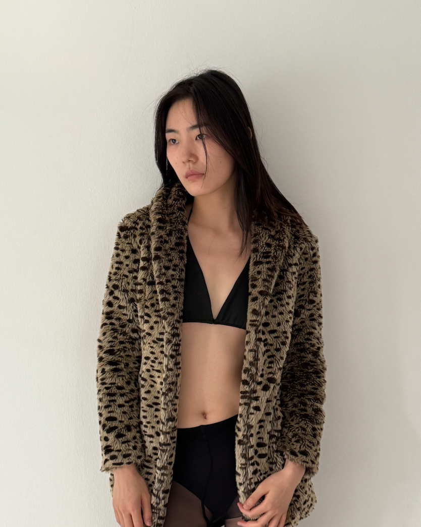 Faux Fur Coat in Leopard