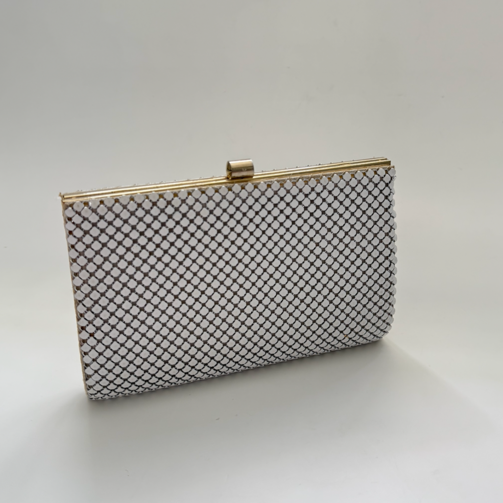 Vintage 1970s White Ultra Mesh Purse