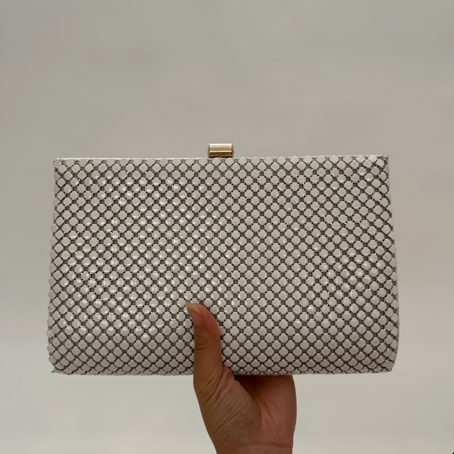 Vintage 1970s White Ultra Mesh Purse
