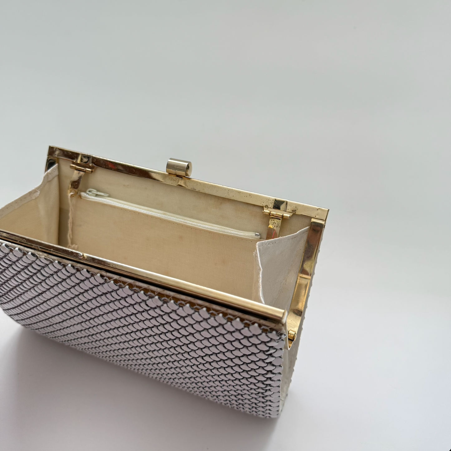 Vintage 1970s White Ultra Mesh Purse