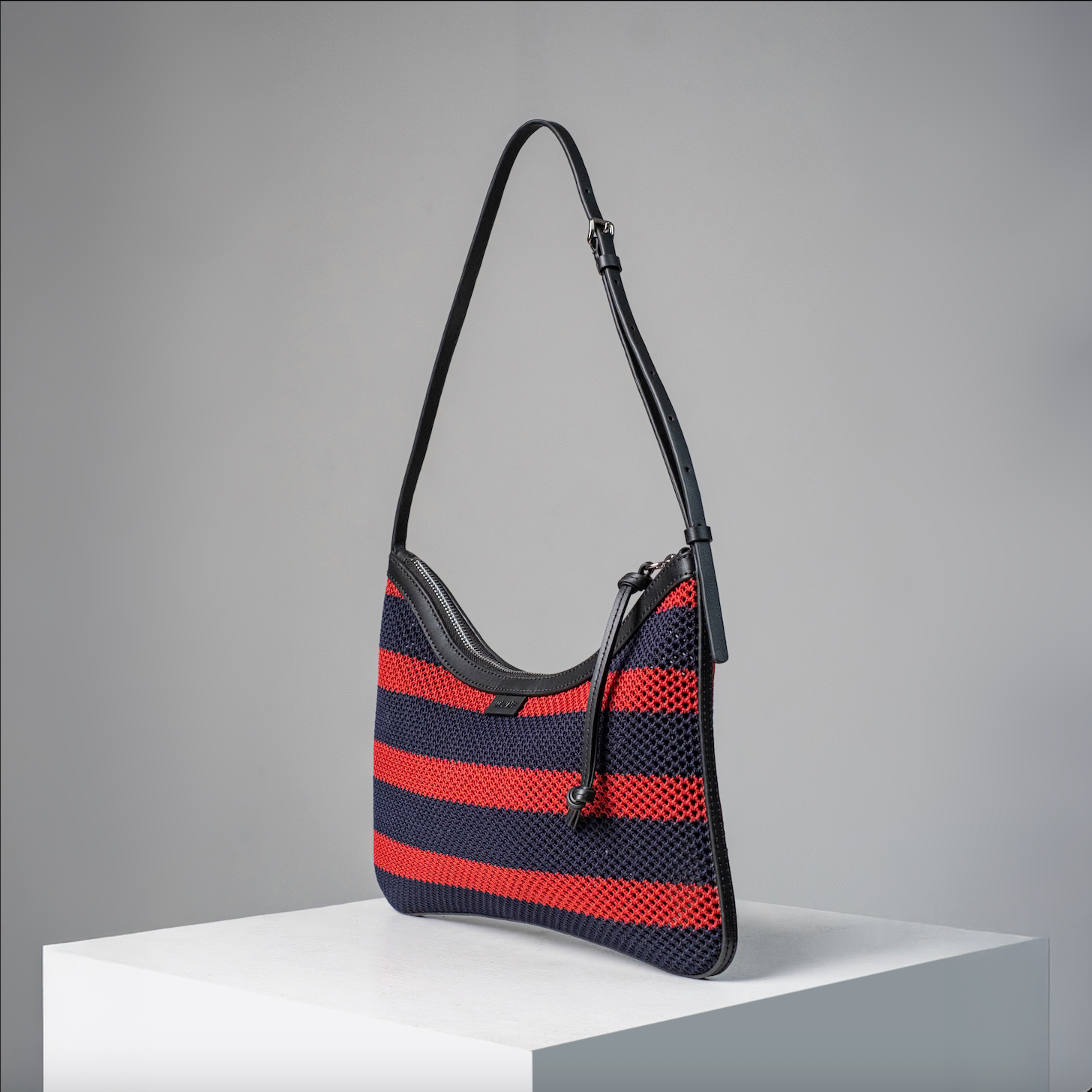 Veil Net Navy & Wine Shoulder Bag