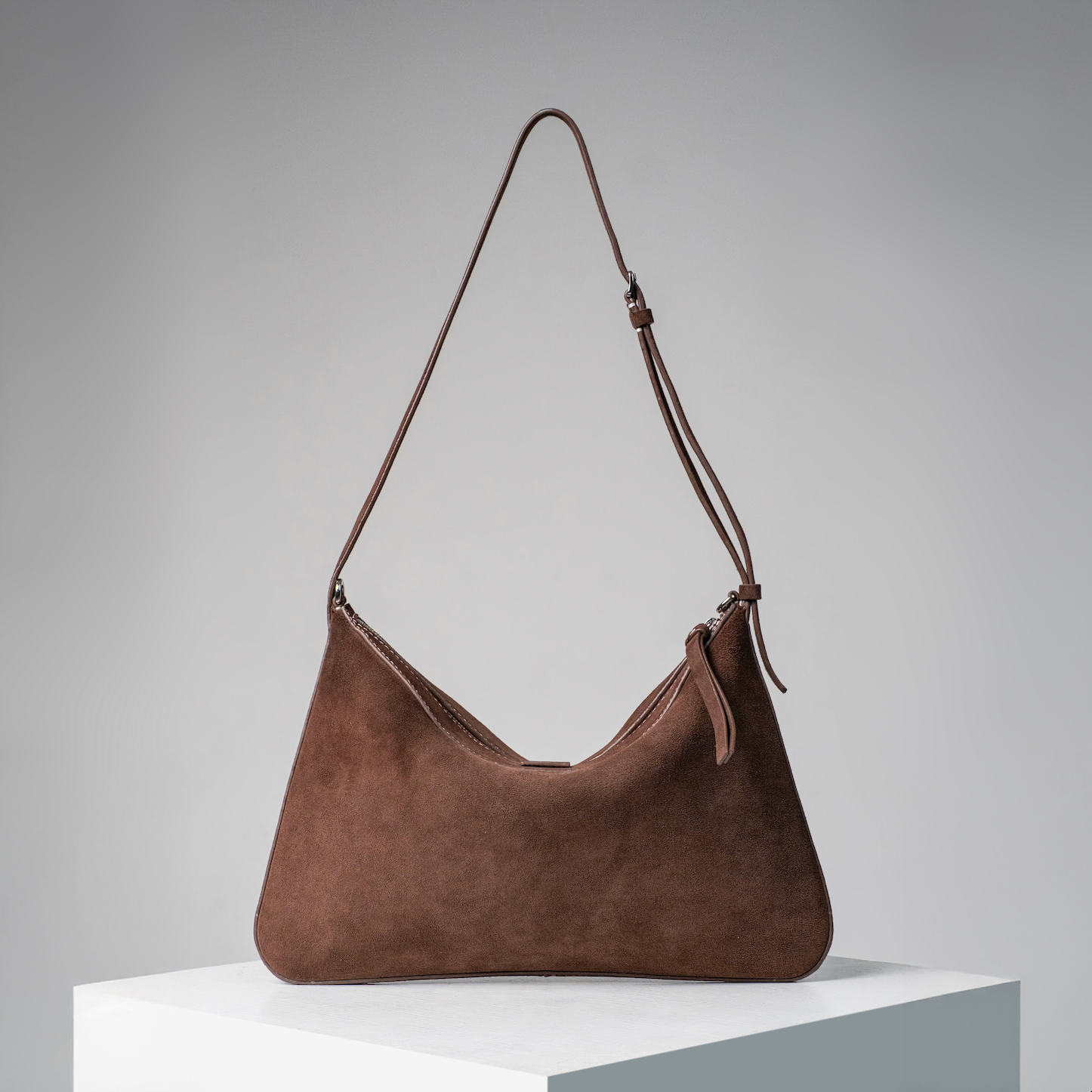 Sample Axis Suede Chocolate Shoulder Bag