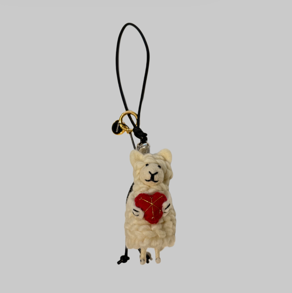 White Sheep Wool Charm