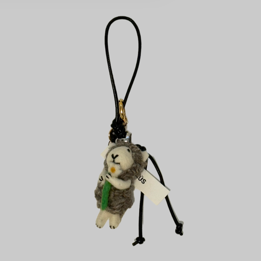 Grey Sheep Wool Charm