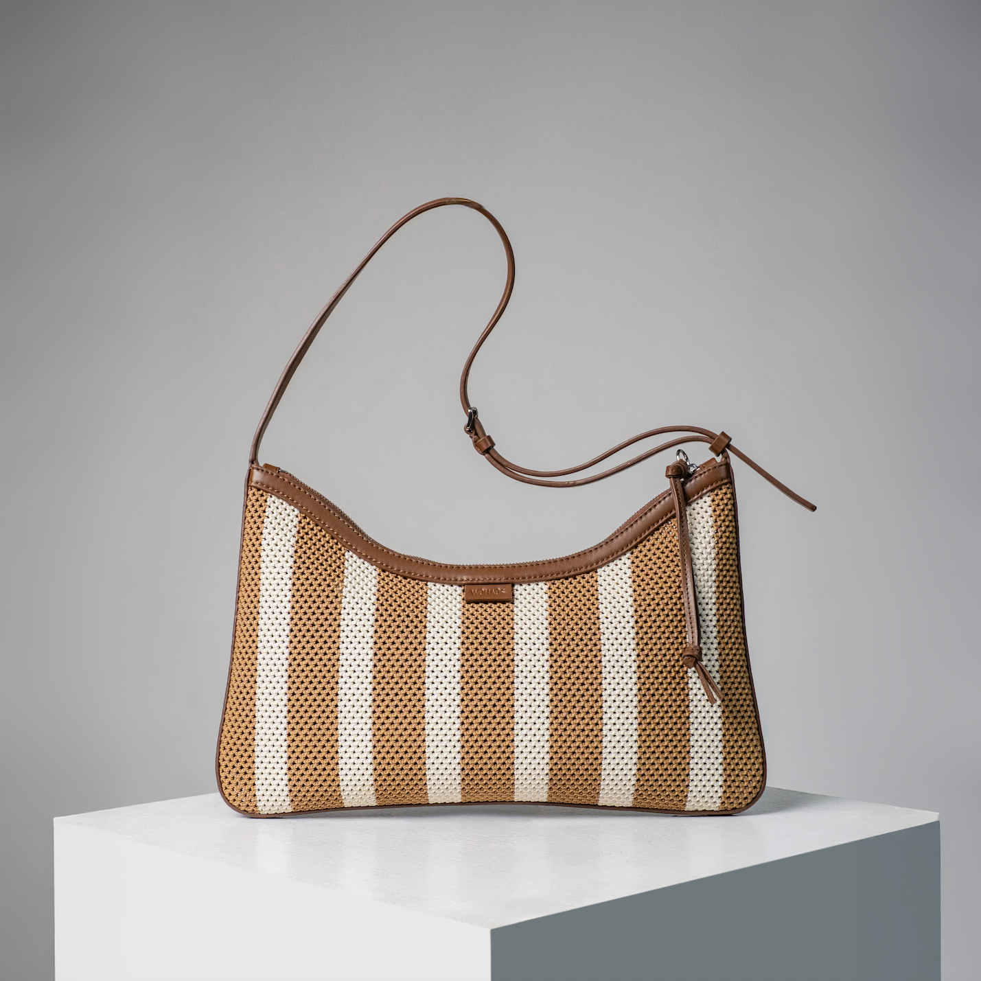 Veil Net Caramel & Cream Shoulder Bag