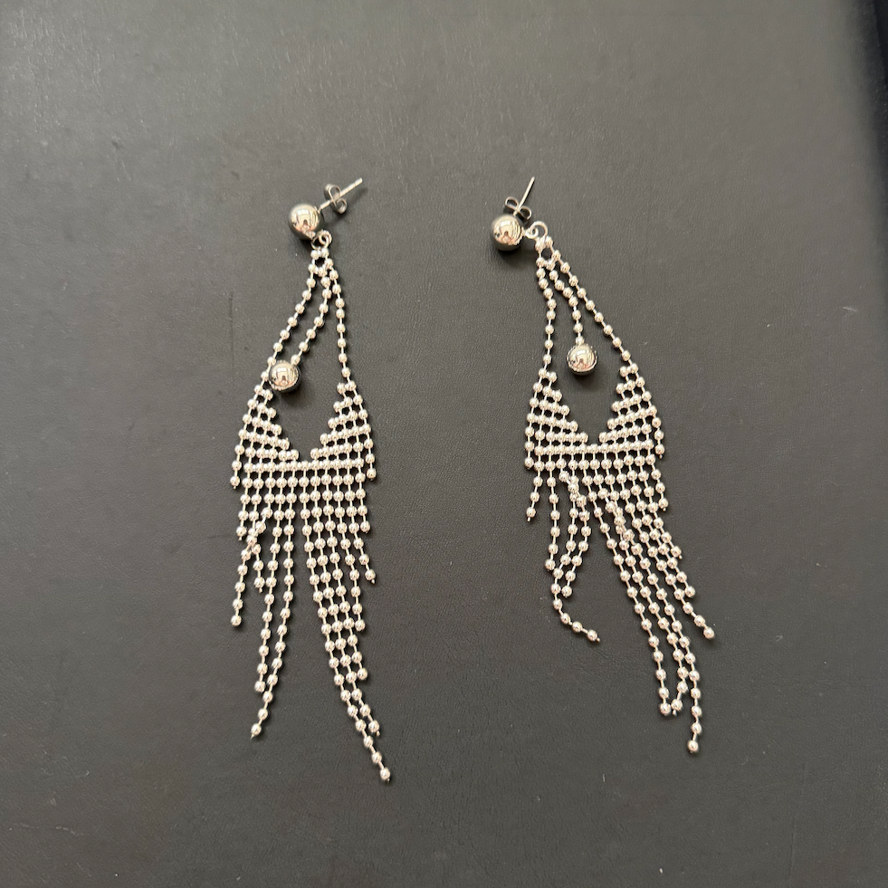 Dangling Silver Chandelier Earrings