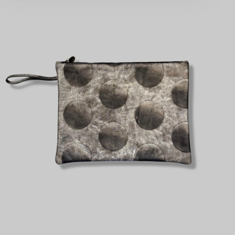LING WU Distressed Leather  Laptop Sleeve