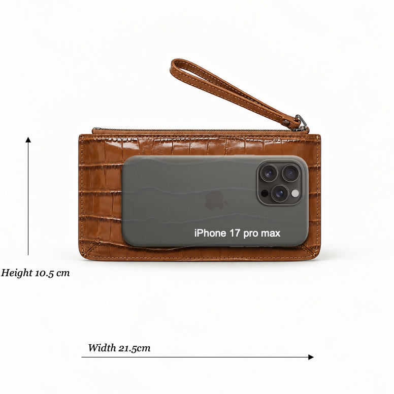 Le Coin Long Caramel Croco-Embossed (Coming Soon)