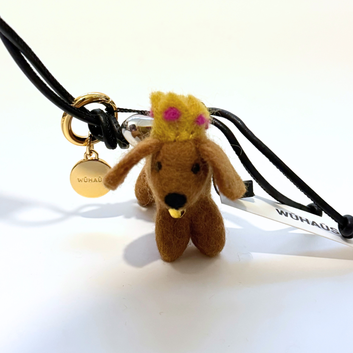 Brown Puppy Wool Charm