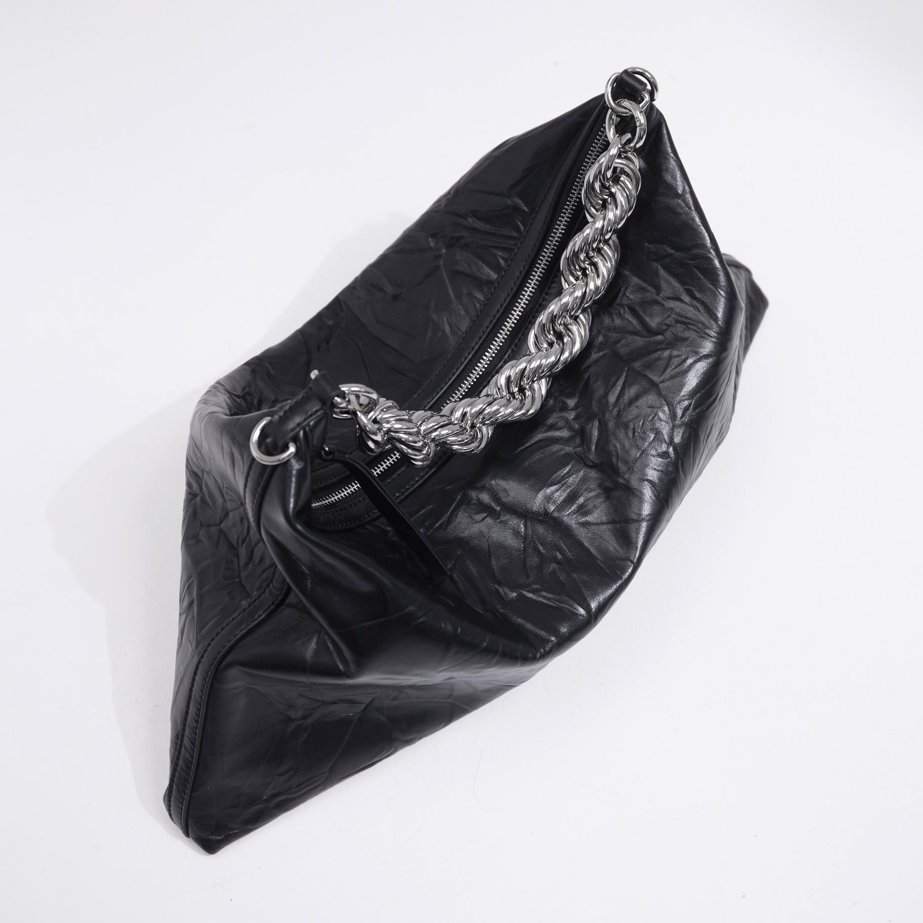 Helix Caviar Distressed Shoulder Bag