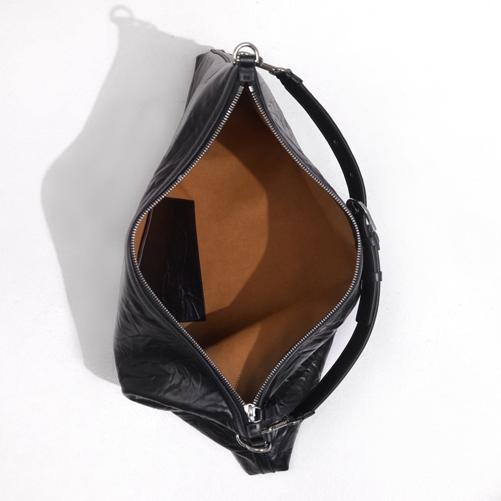 Helix Caviar Distressed Shoulder Bag