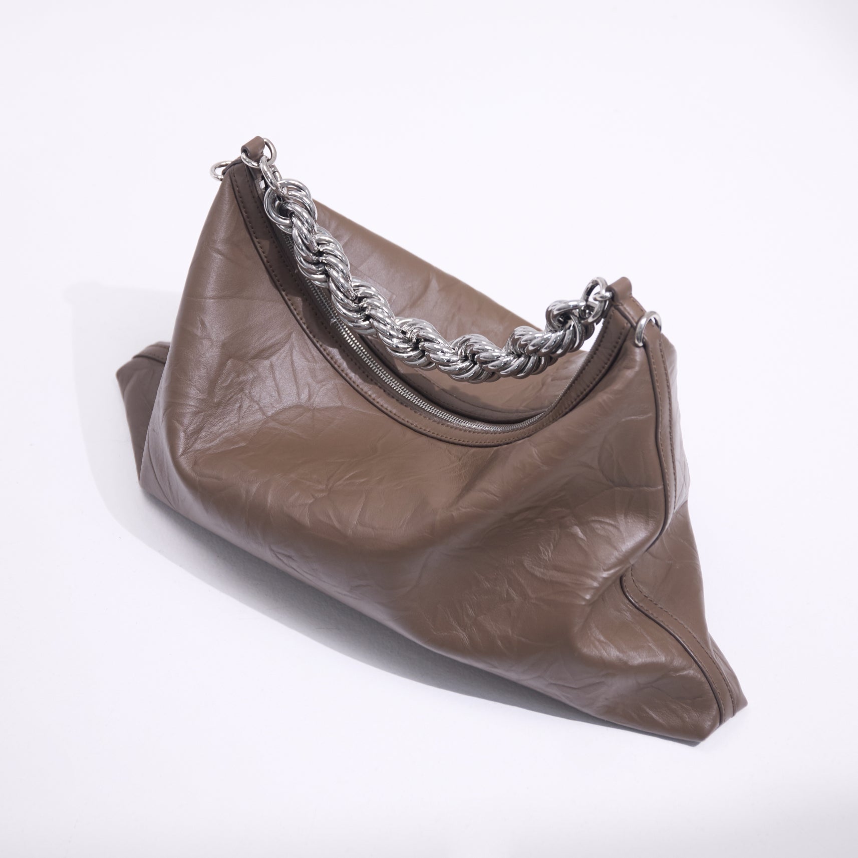 Helix Biscuit Distressed Shoulder Bag