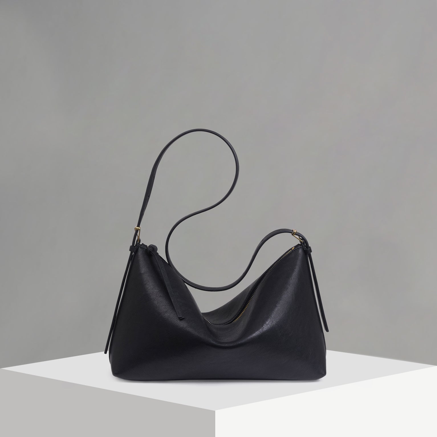 Dune Pebbled Leather Black Shoulder Bag (COMING SOON)