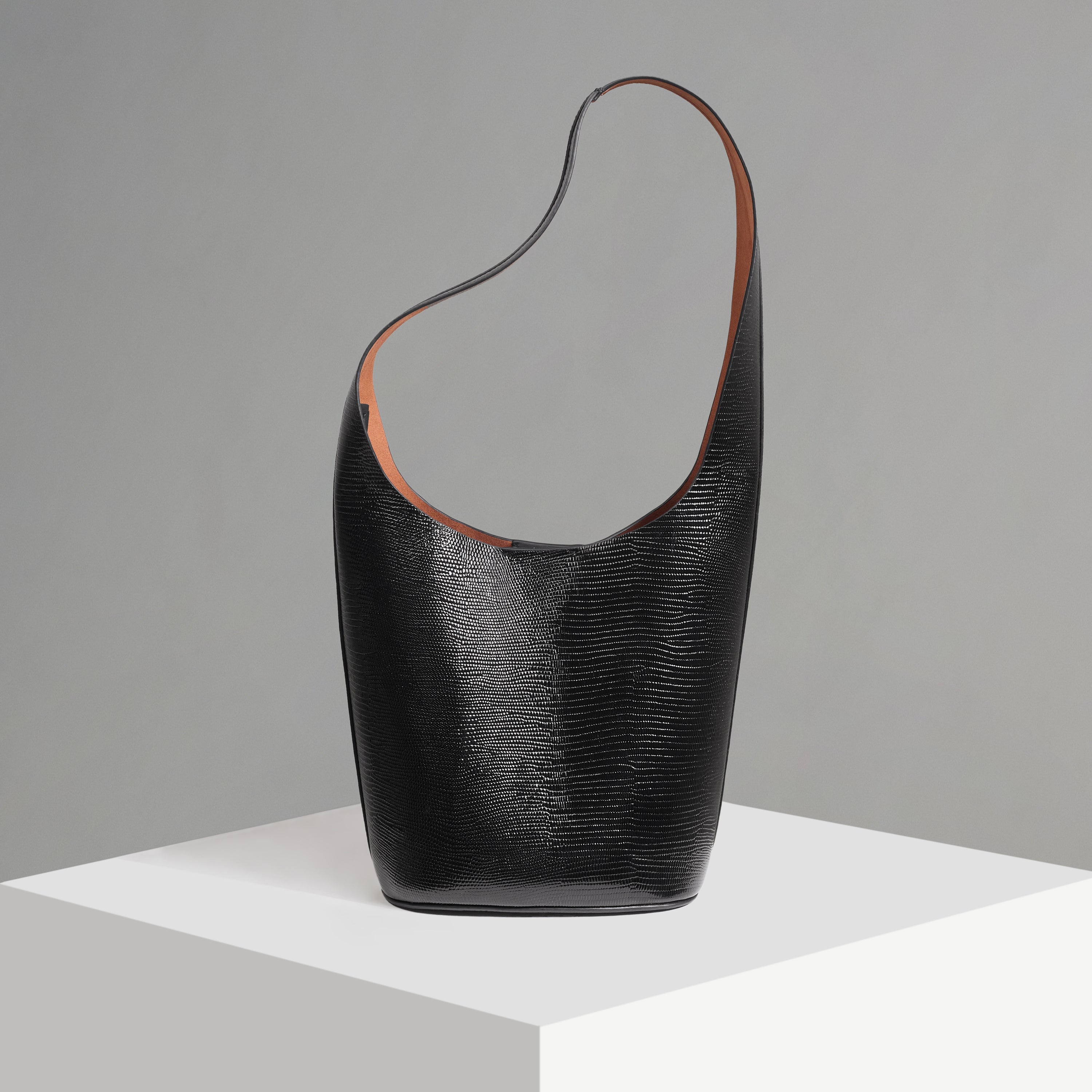 Vessel Black Lizard Embossed Bucket Bag (limited edition)