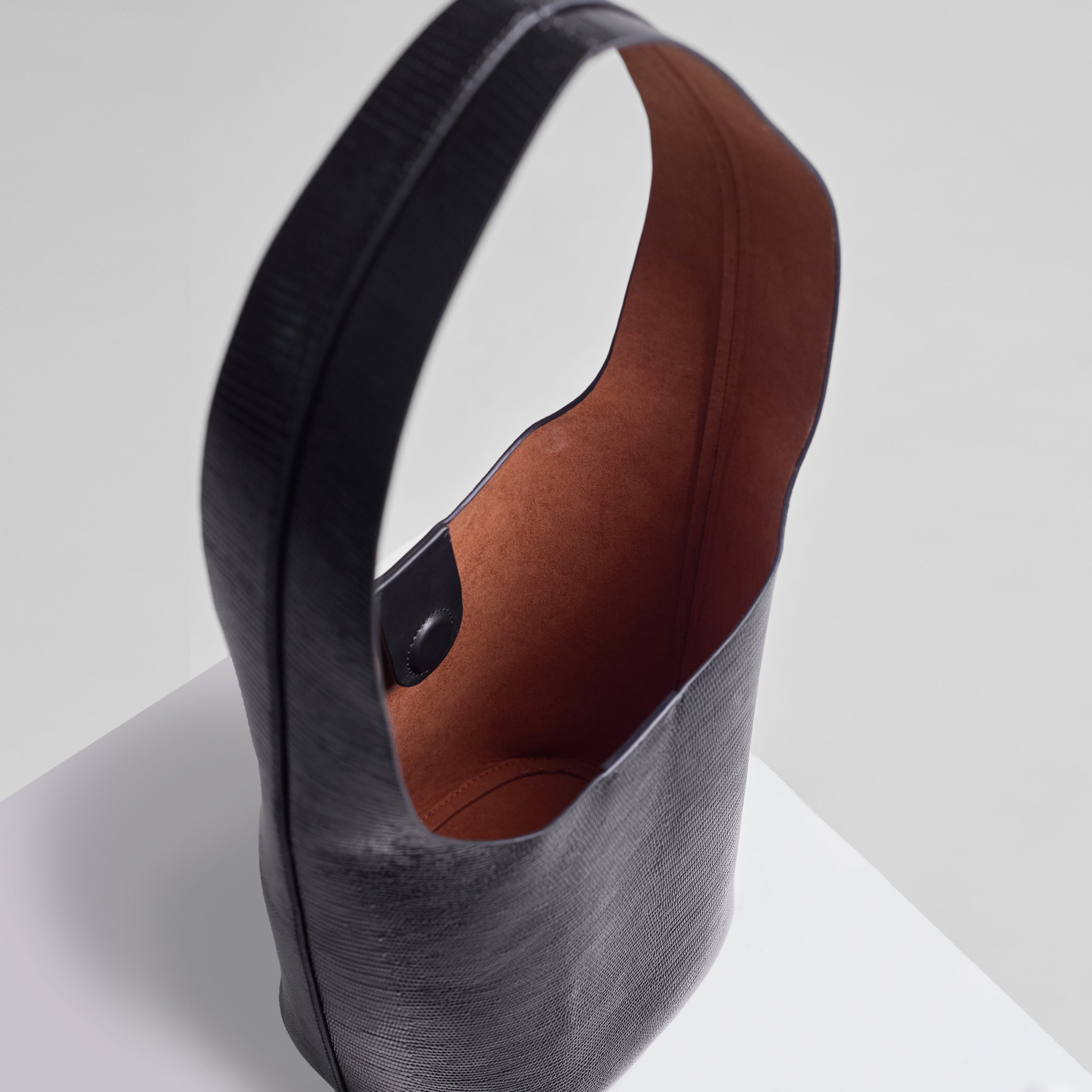 Vessel Black Lizard Embossed Bucket Bag (limited edition)