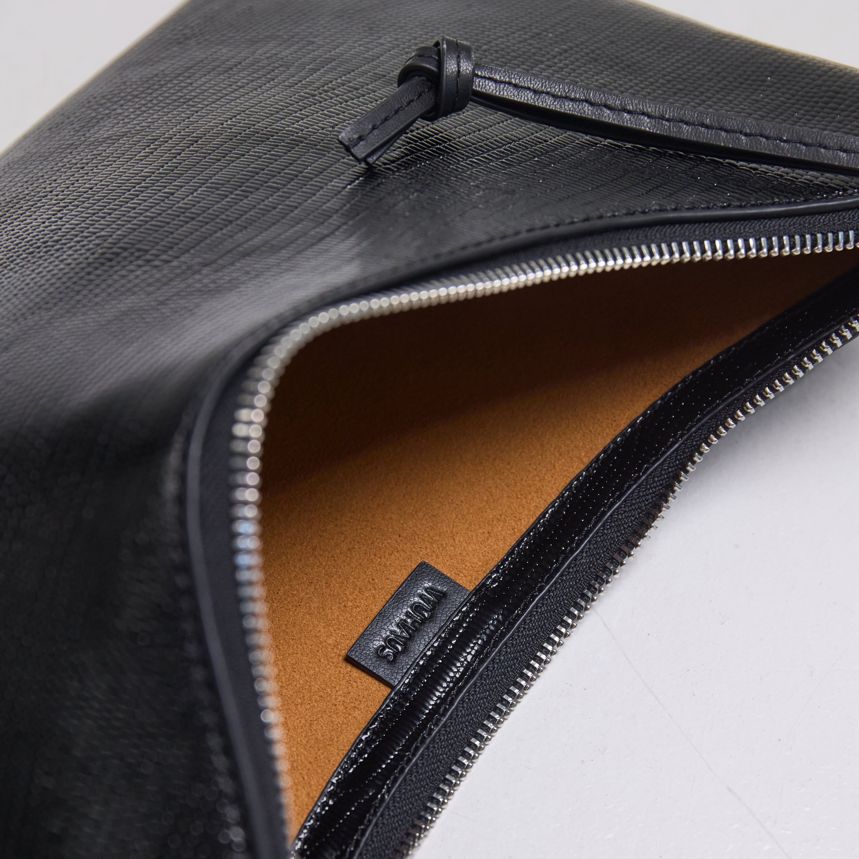 Veil Embossed Lizard Calf Leather Shoulder Bag