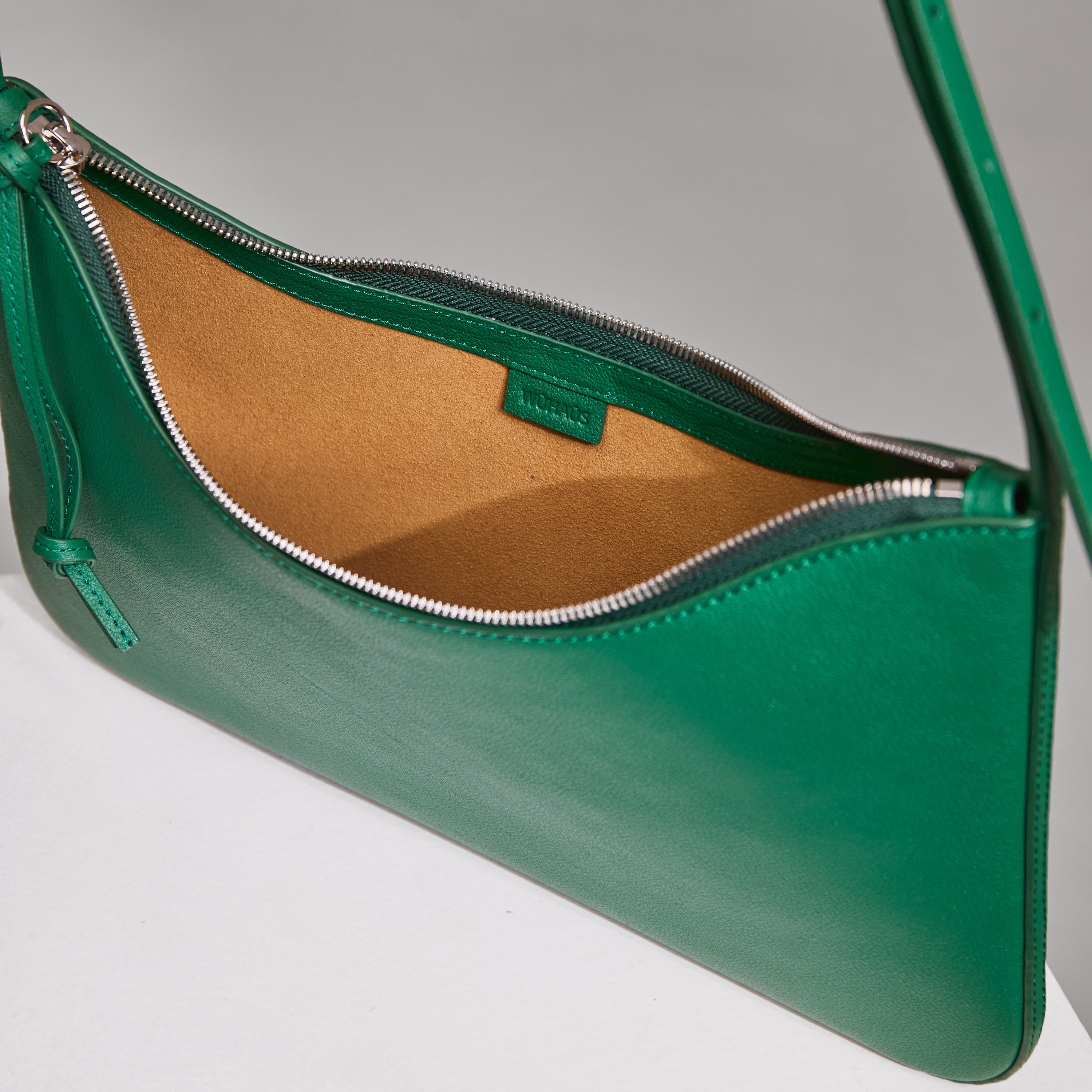 Veil Kale Green Calf Leather Shoulder Bag