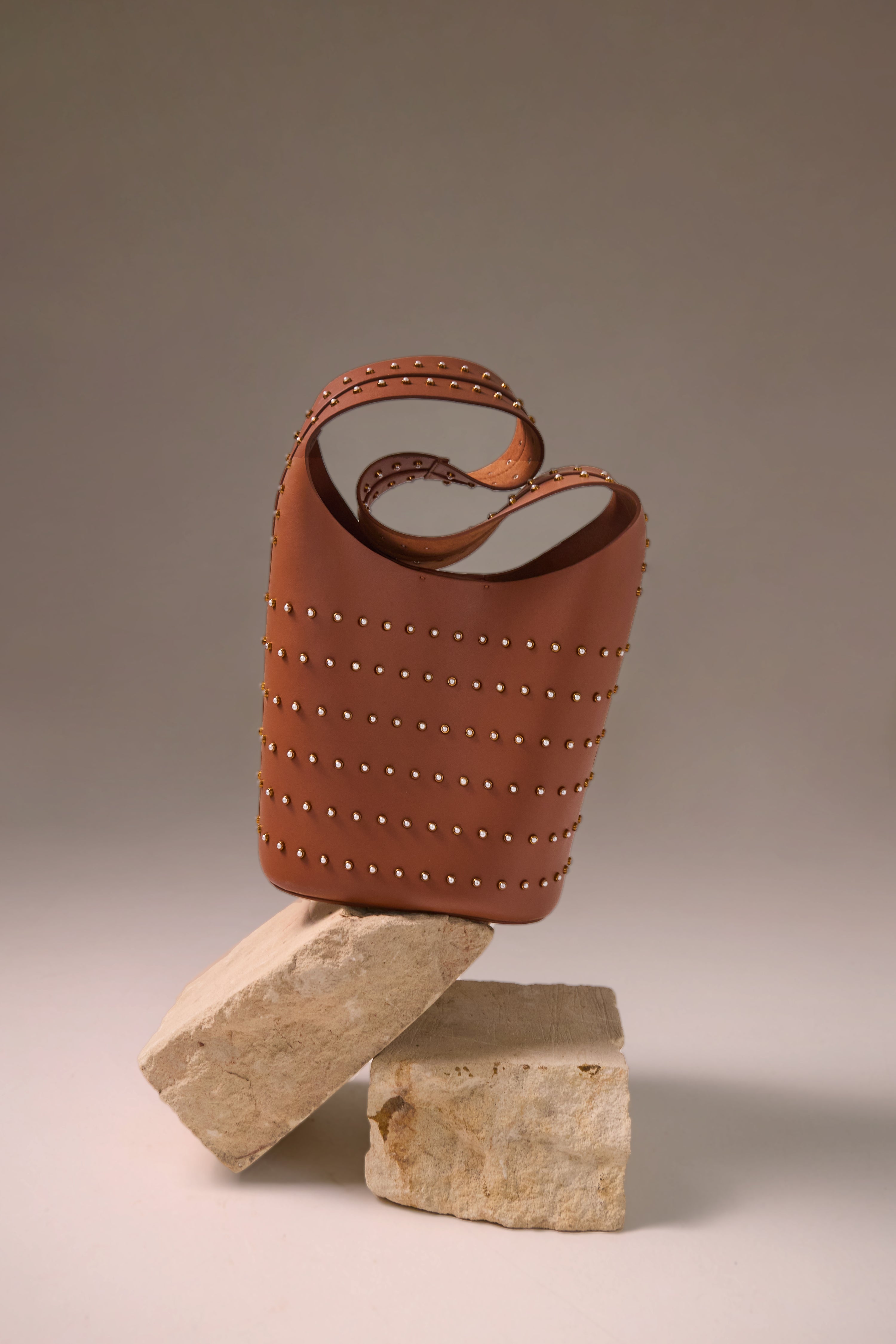 Vessel Stud Tan Bucket Bag (limited edition)