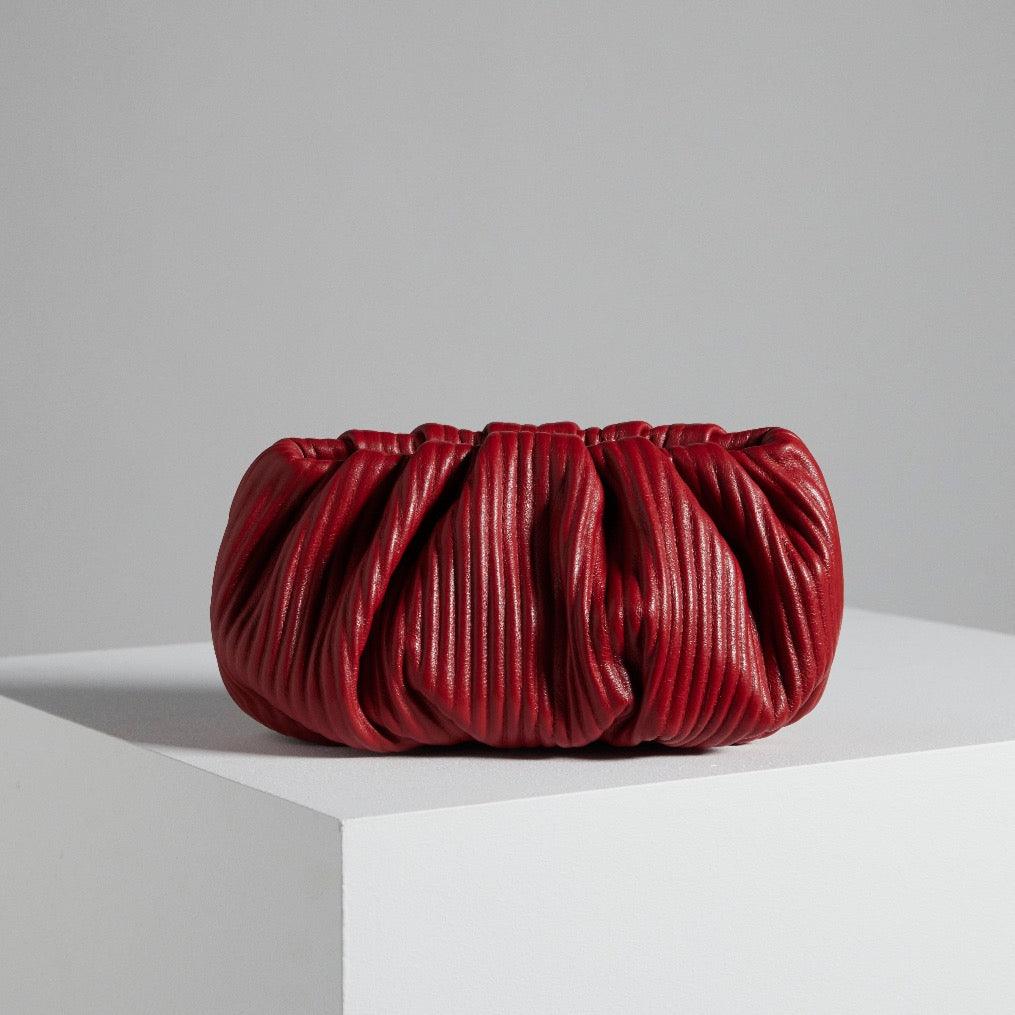 Bubble 8 Corrugated Red Clutch